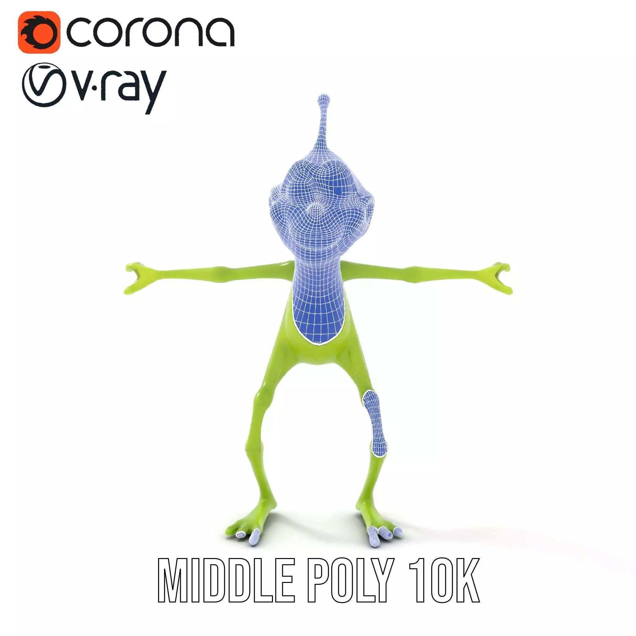 Green Alien Character model pack Low-poly 3D model_29