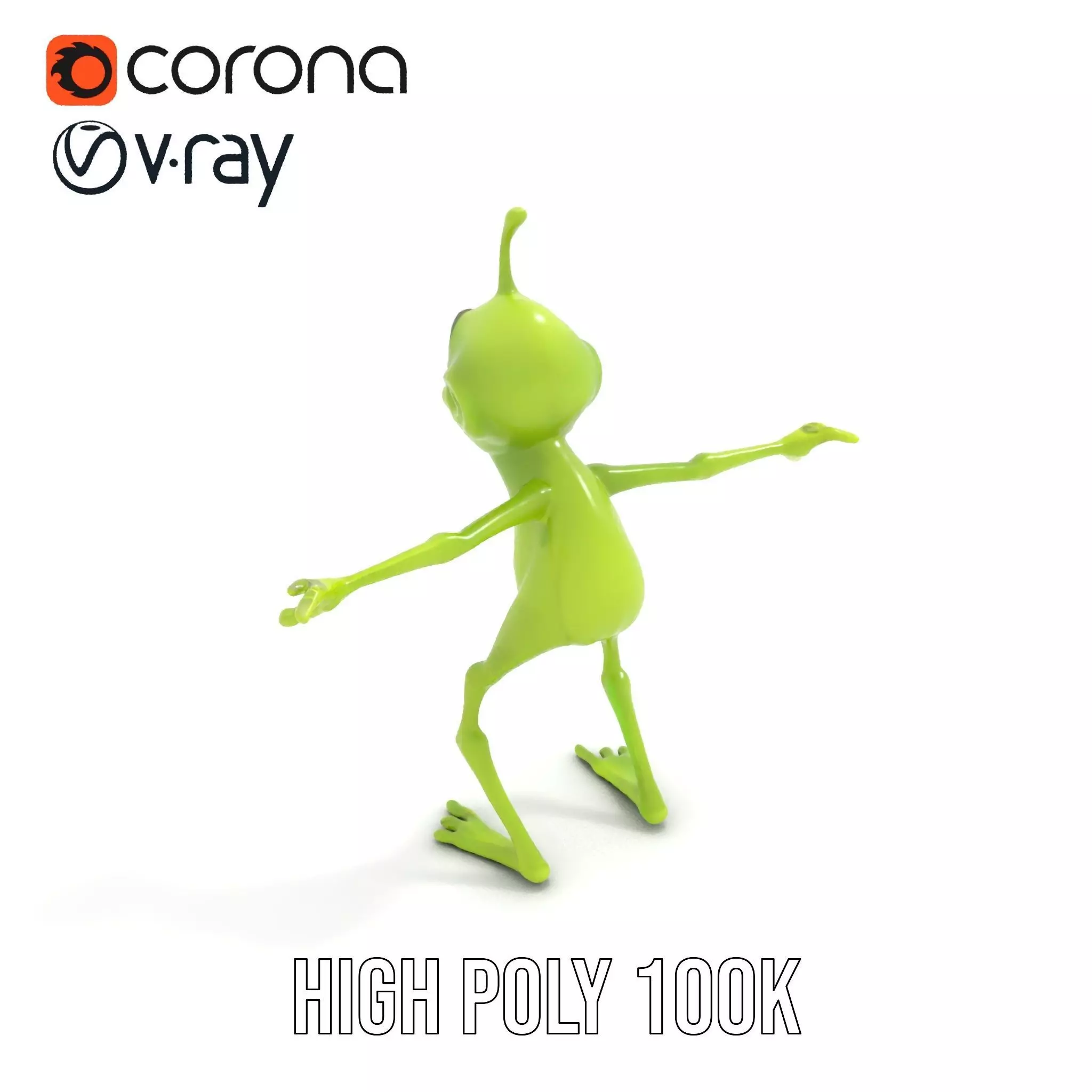 Green Alien Character model pack Low-poly 3D model_20