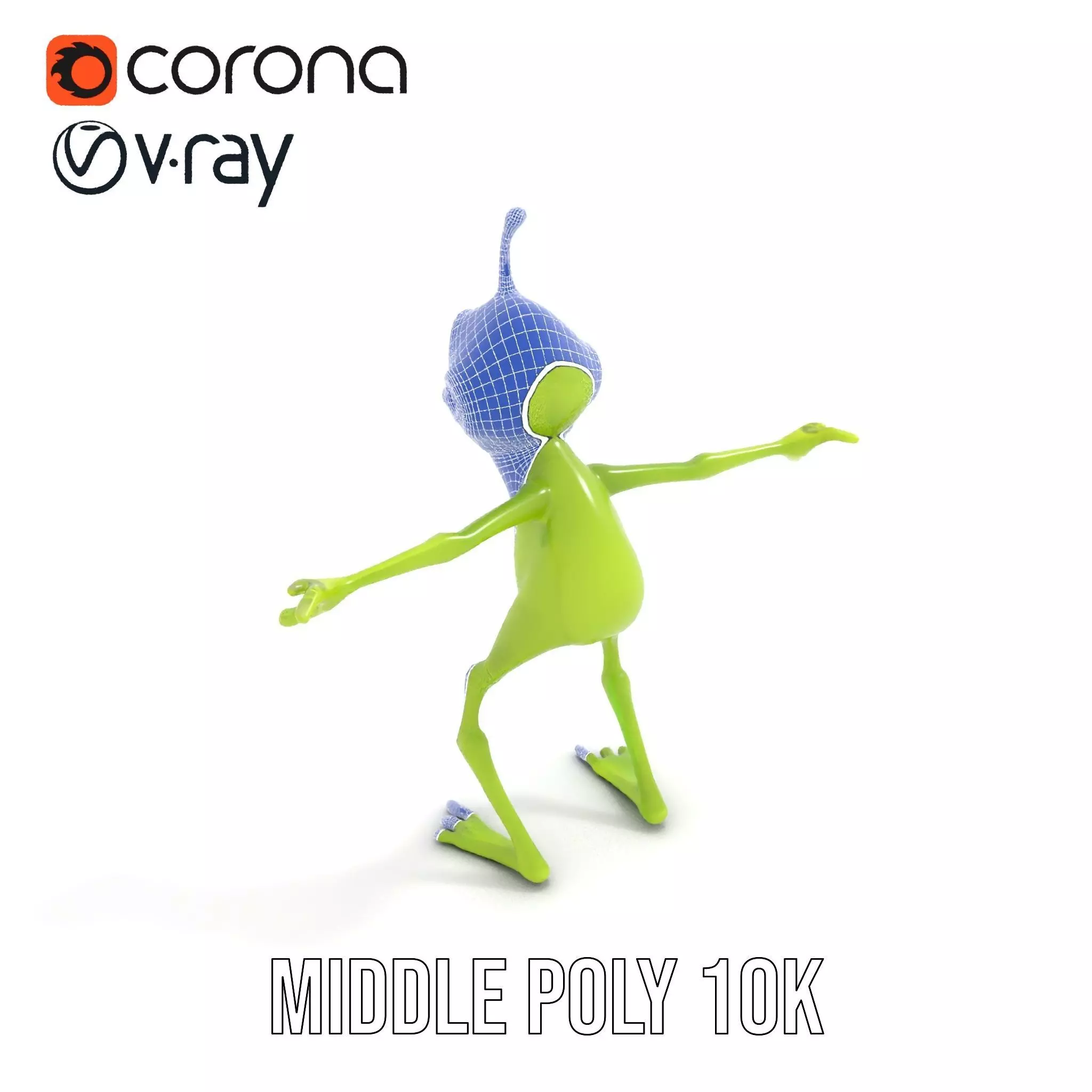 Green Alien Character model pack Low-poly 3D model_26