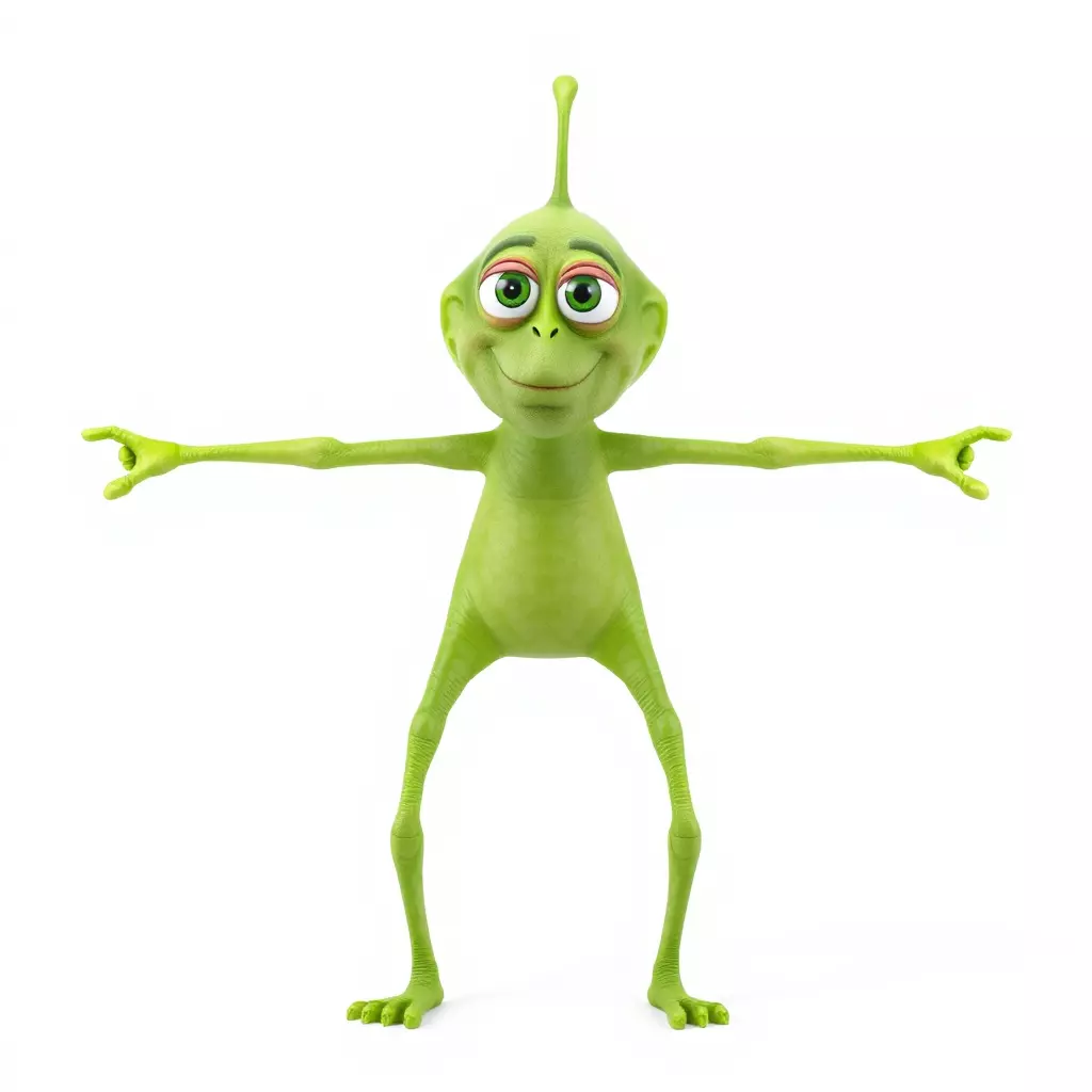 Green Alien Character model pack Low-poly 3D model_2