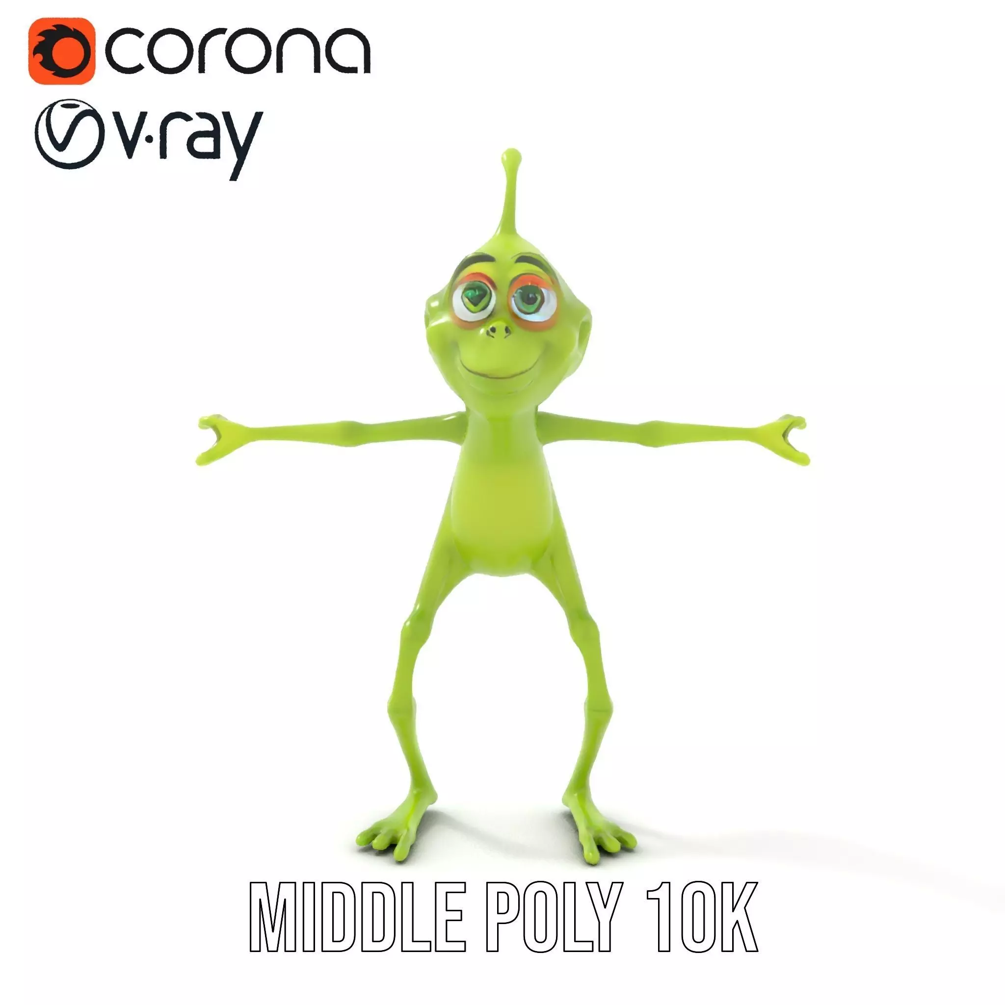 Green Alien Character model pack Low-poly 3D model_15