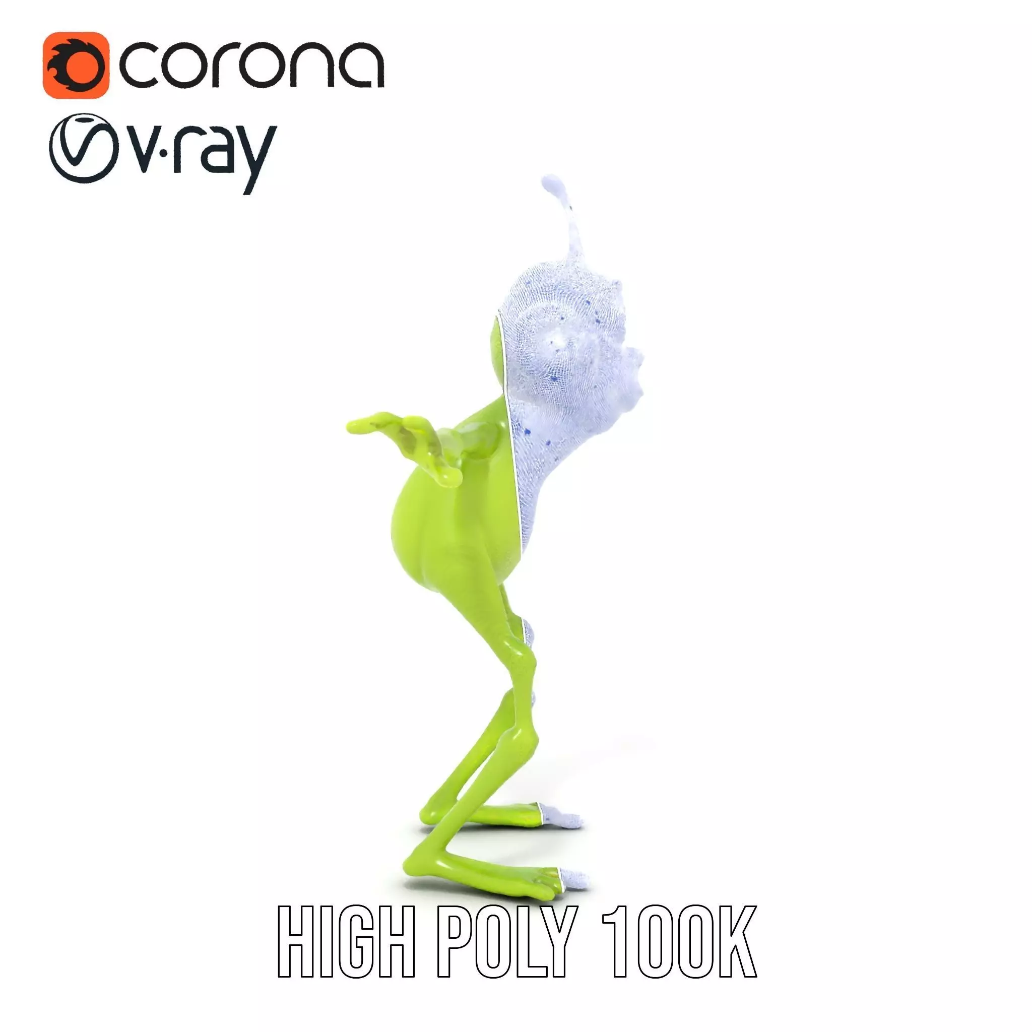 Green Alien Character model pack Low-poly 3D model_31