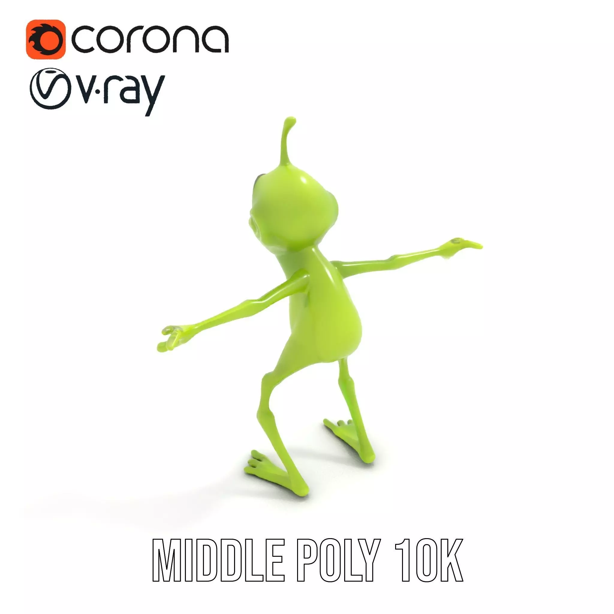 Green Alien Character model pack Low-poly 3D model_18