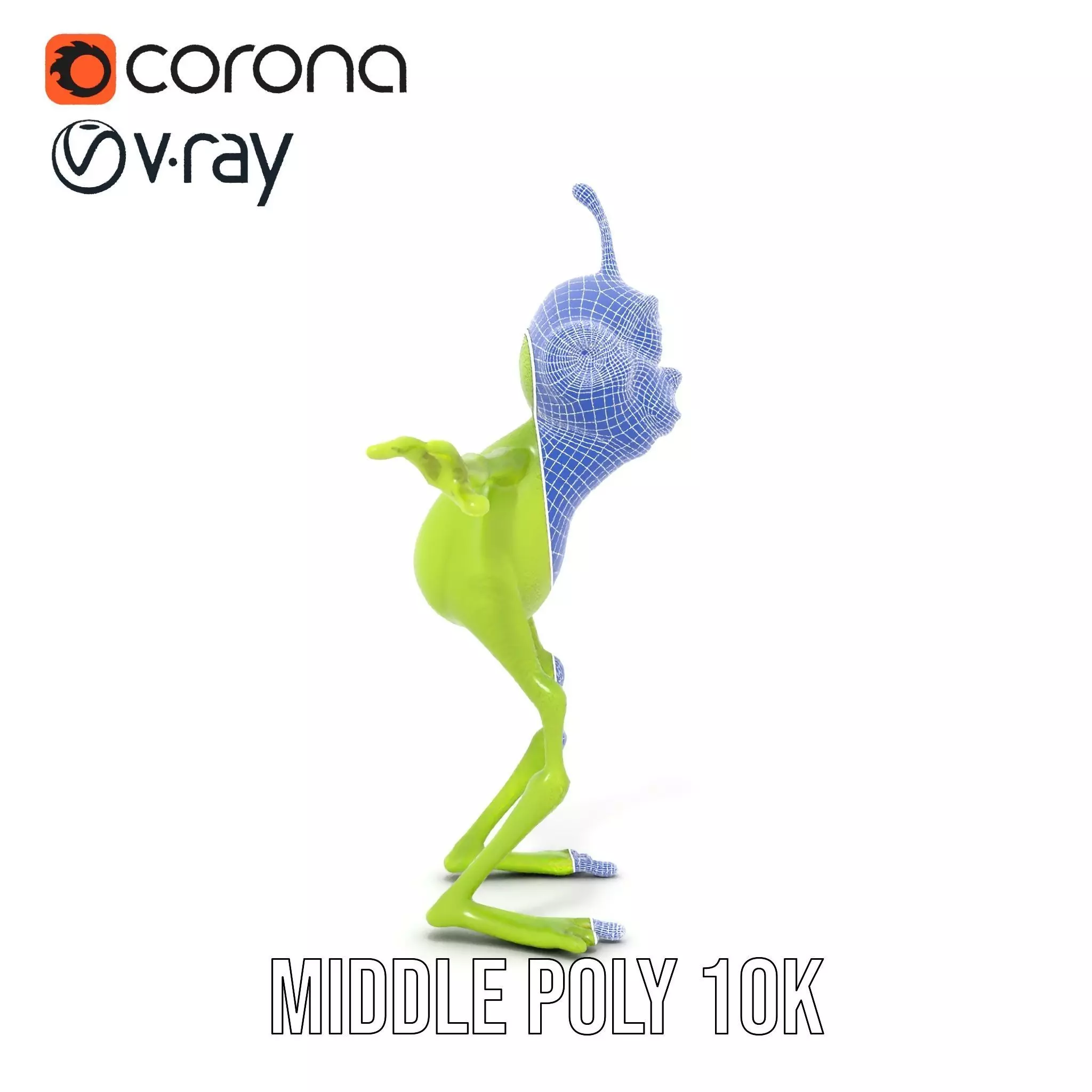Green Alien Character model pack Low-poly 3D model_23