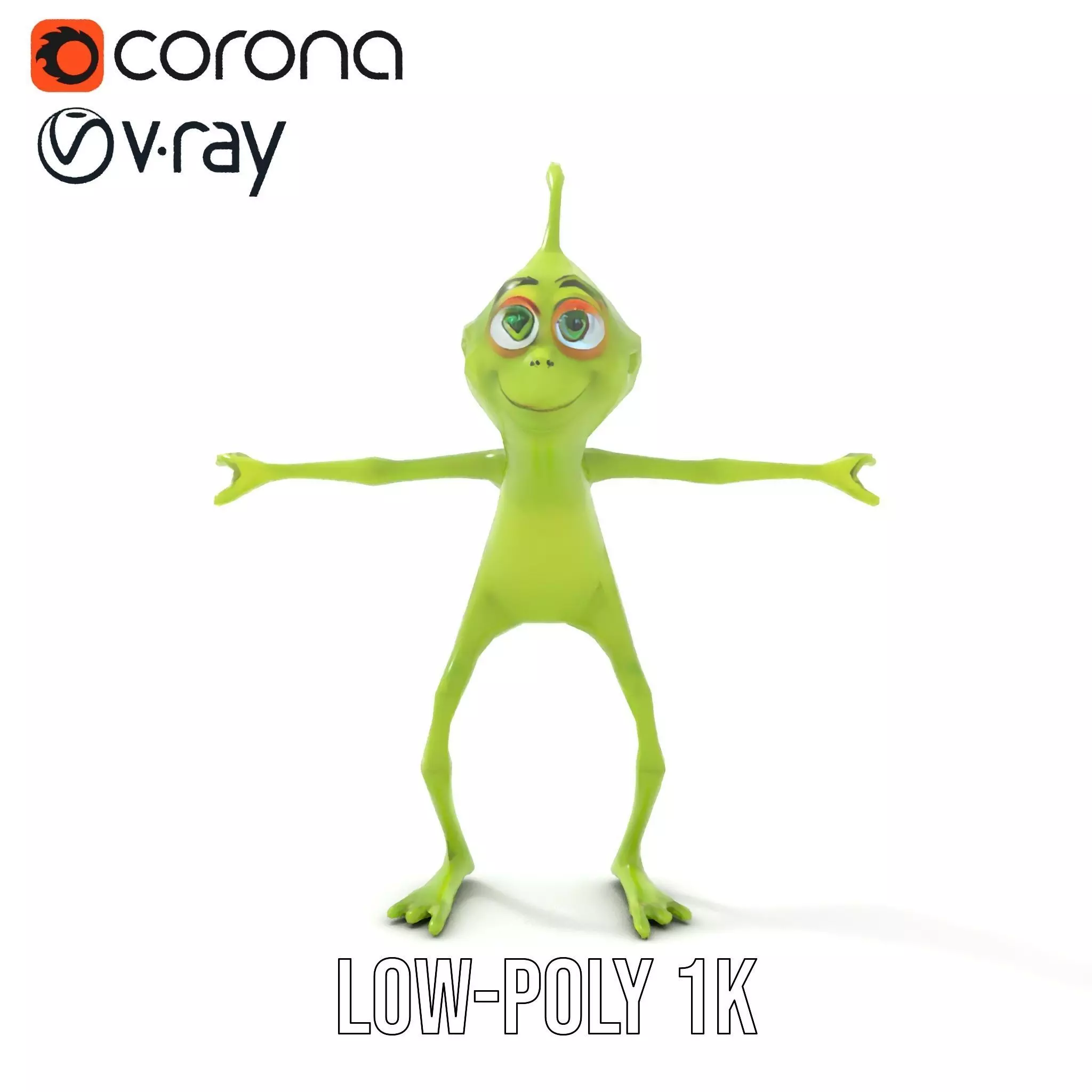 Green Alien Character model pack Low-poly 3D model_27