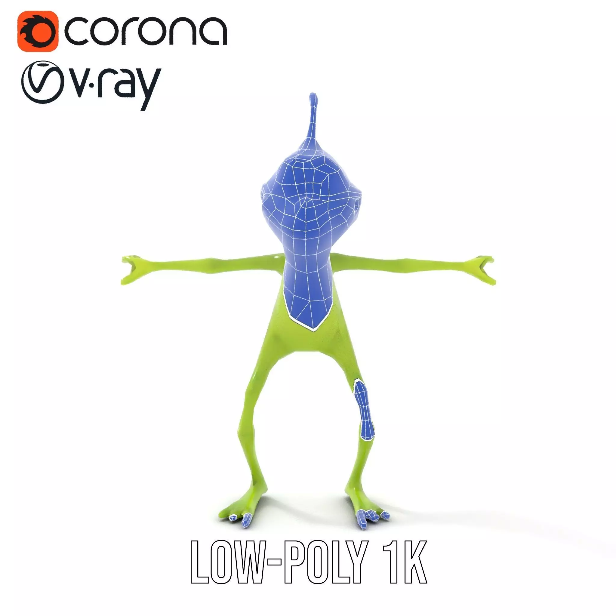 Green Alien Character model pack Low-poly 3D model_19