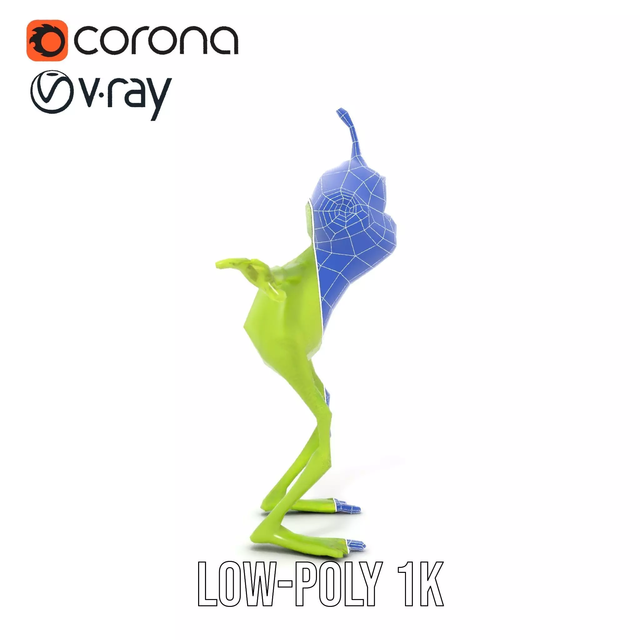 Green Alien Character model pack Low-poly 3D model_16
