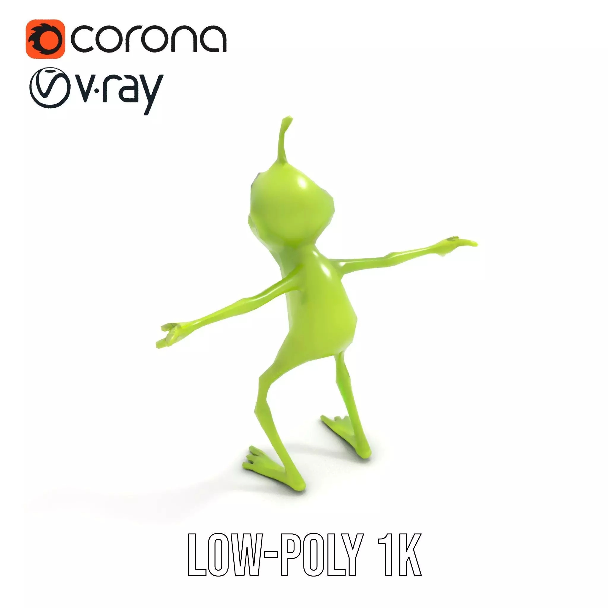 Green Alien Character model pack Low-poly 3D model_11
