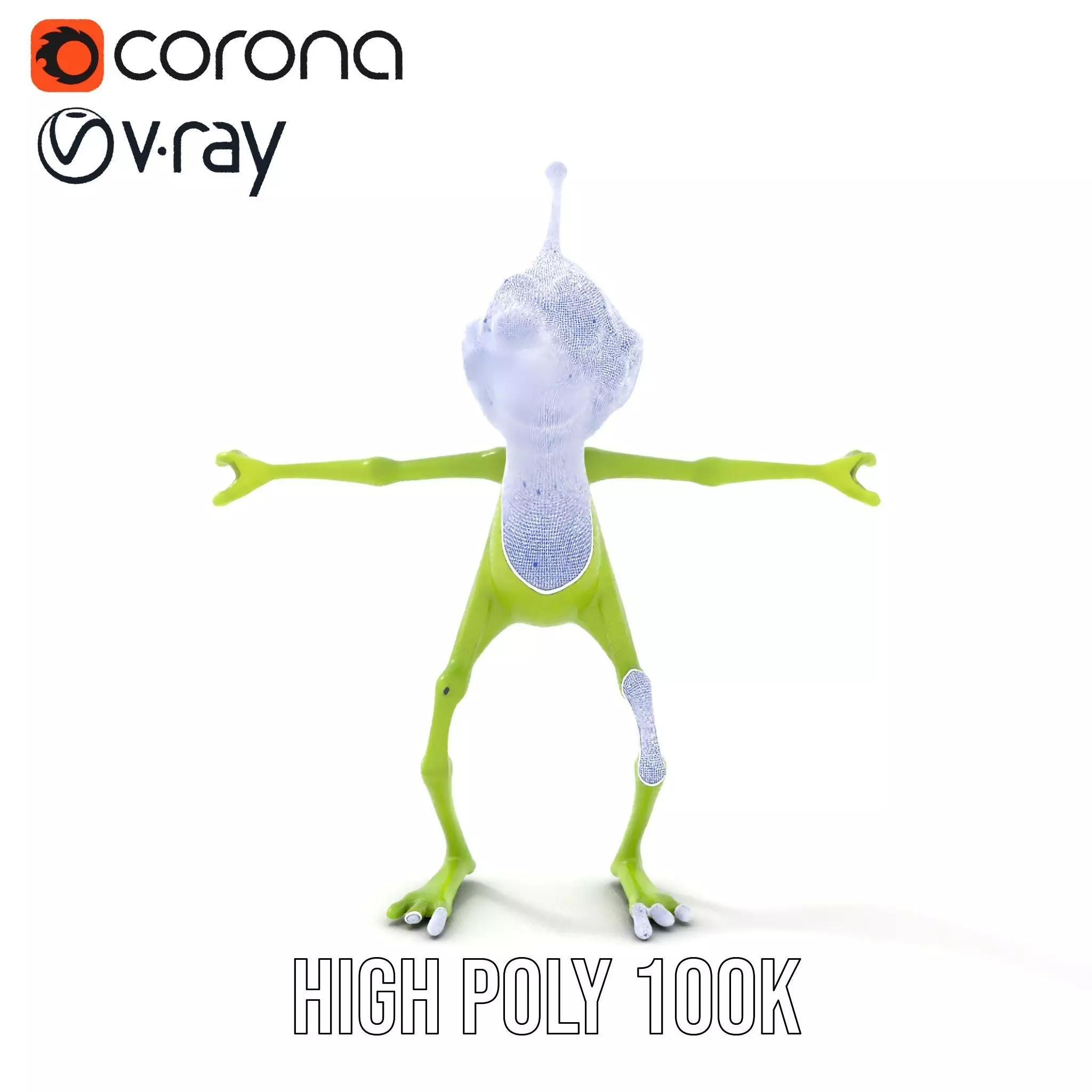 Green Alien Character model pack Low-poly 3D model_28