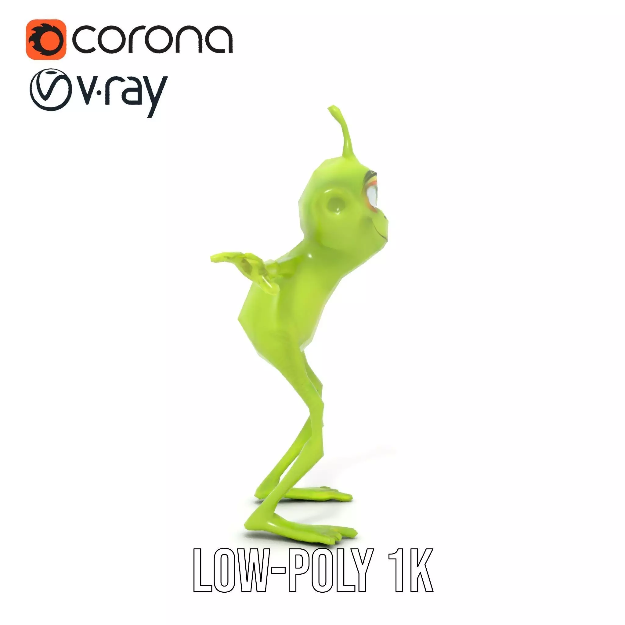 Green Alien Character model pack Low-poly 3D model_22