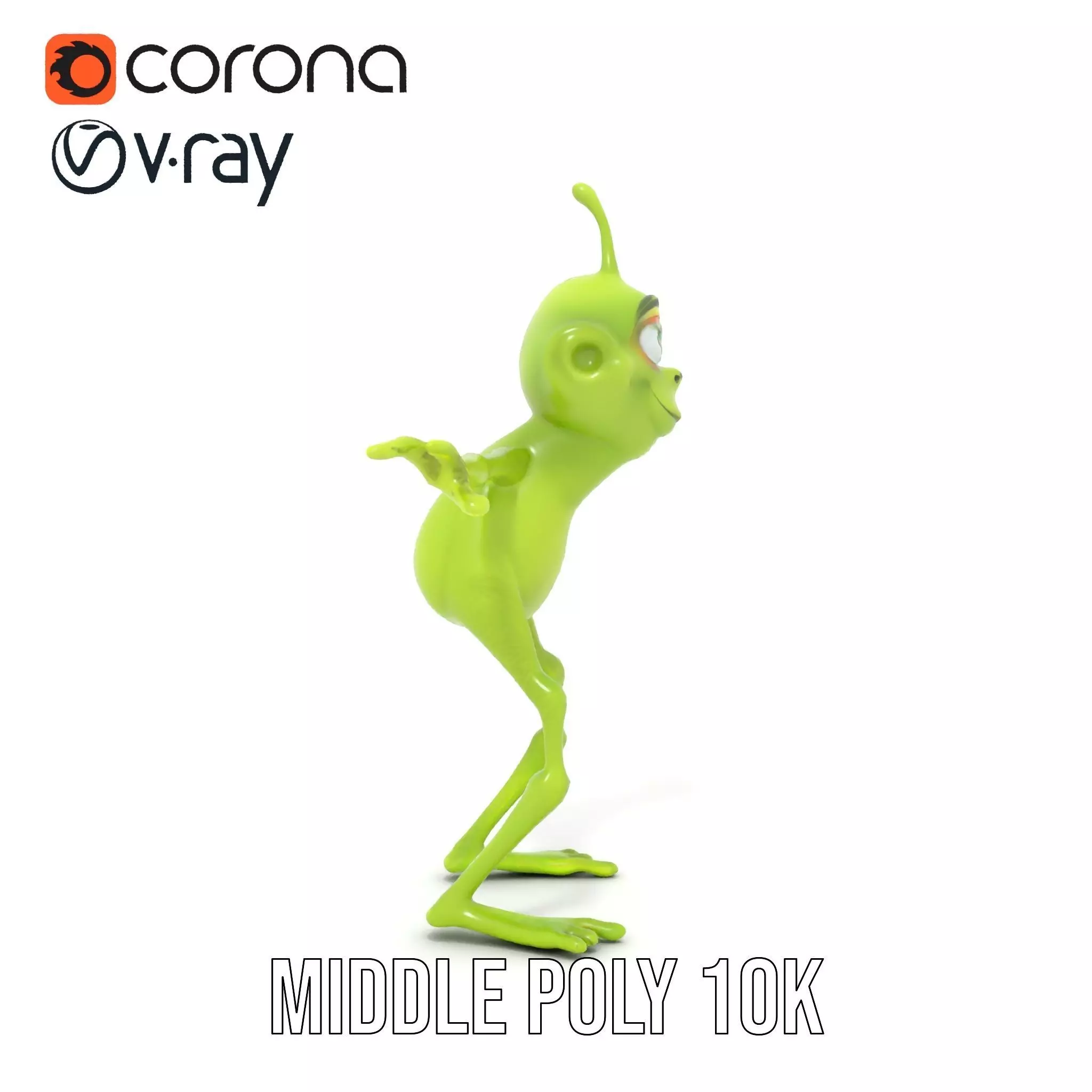 Green Alien Character model pack Low-poly 3D model_12