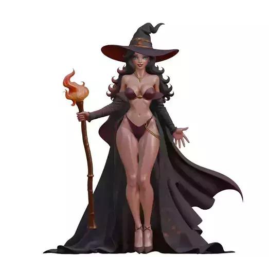 Witch Fantasy Sorceress with Staff