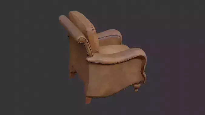 Leather Worn Lounge Chair