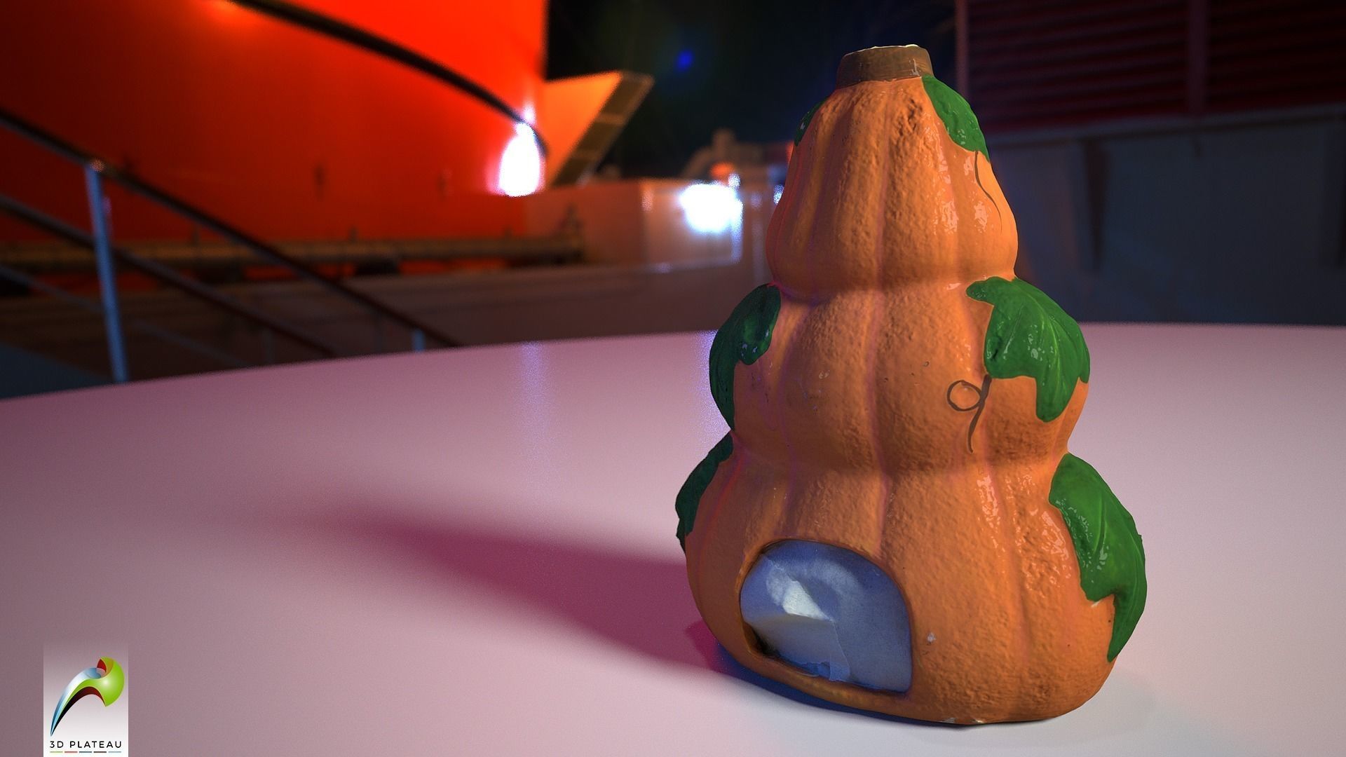 0002-07 Stacked Pumpkins Low-poly 3D model_1