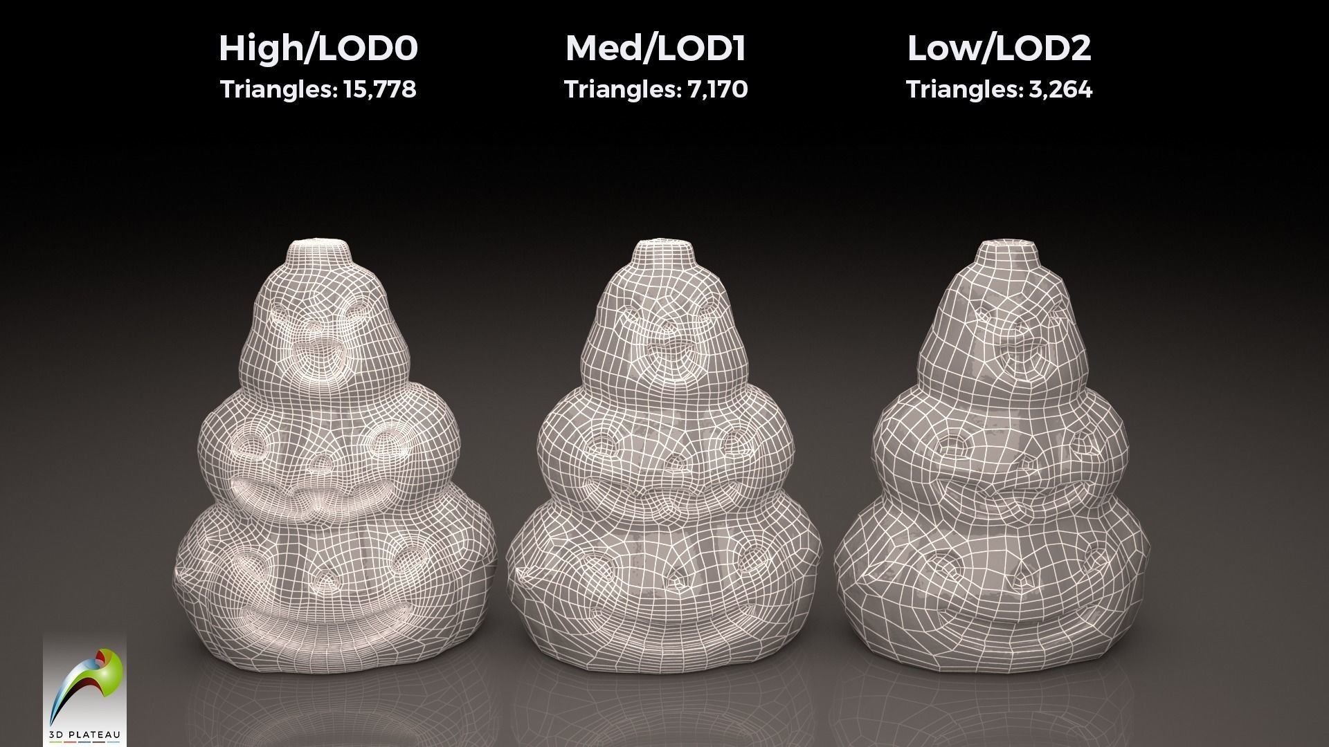 0002-07 Stacked Pumpkins Low-poly 3D model_2