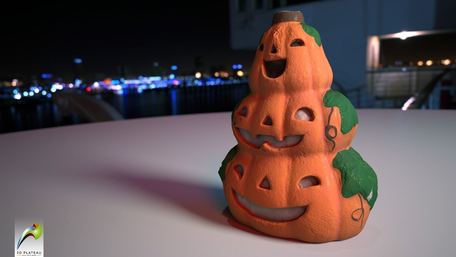0002-07 Stacked Pumpkins Low-poly 3D model_0