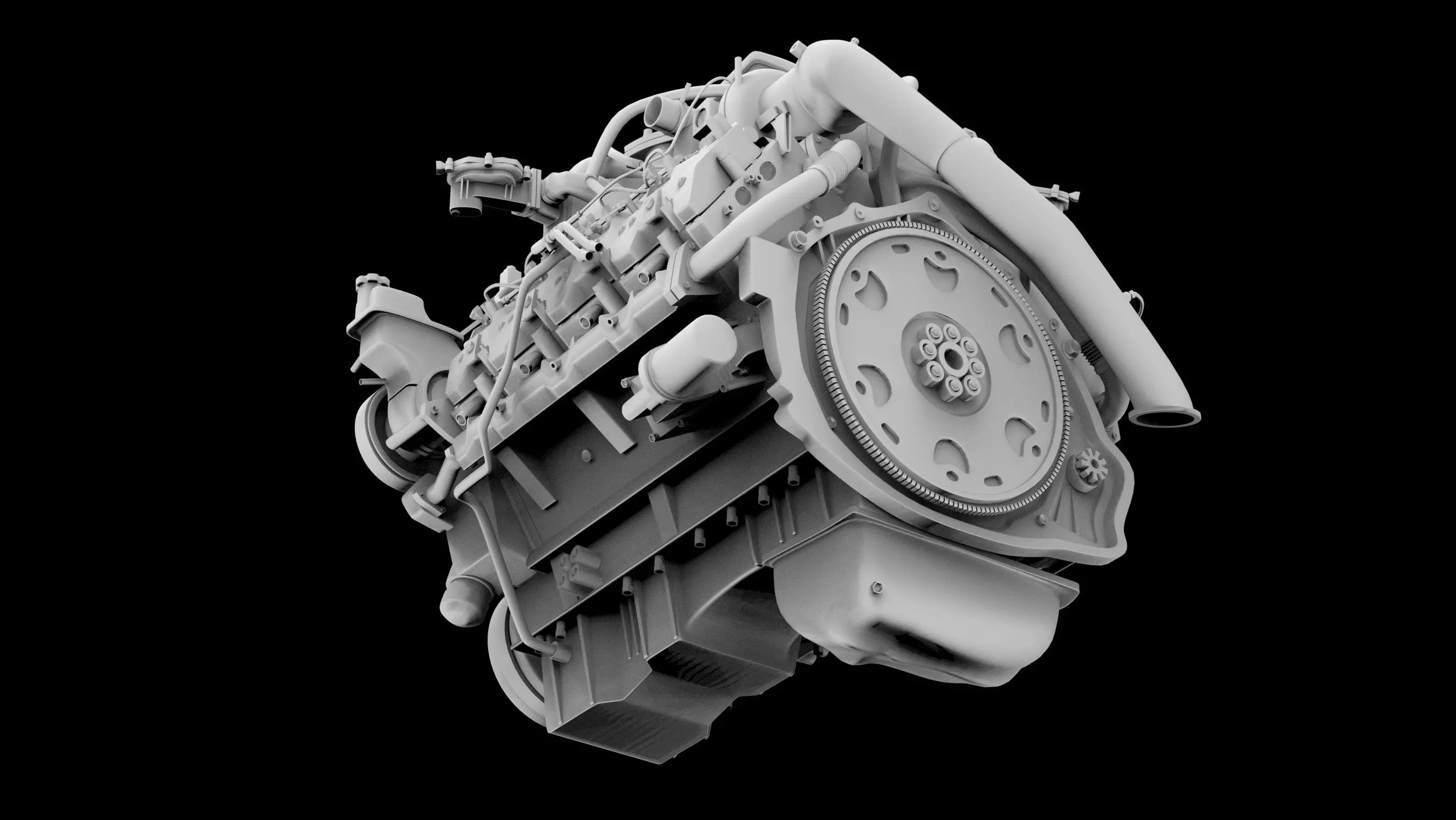 Duramax Diesel Turbo V8 Engine 3D model_9