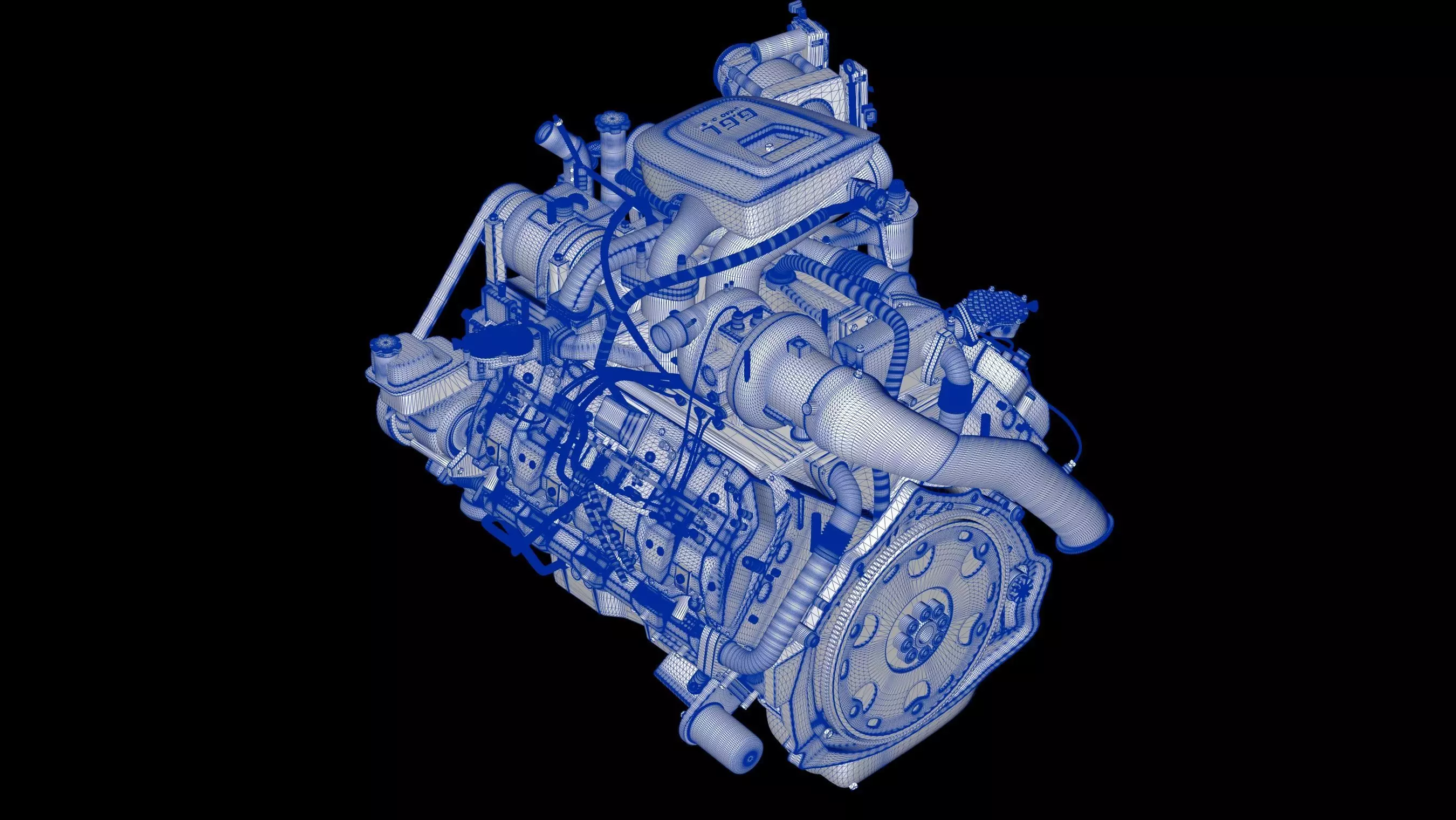 Duramax Diesel Turbo V8 Engine 3D model_12