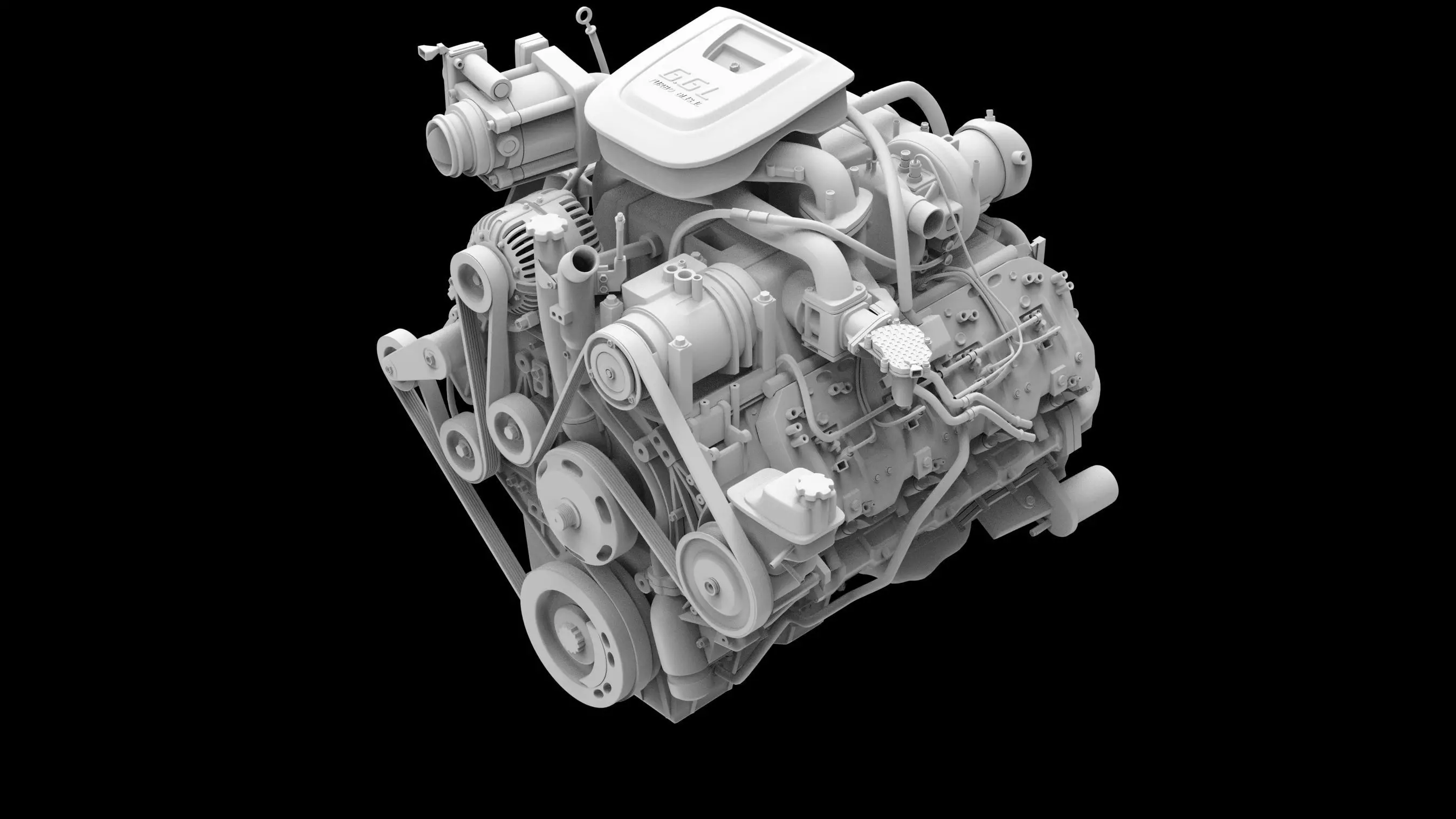 Duramax Diesel Turbo V8 Engine 3D model_5