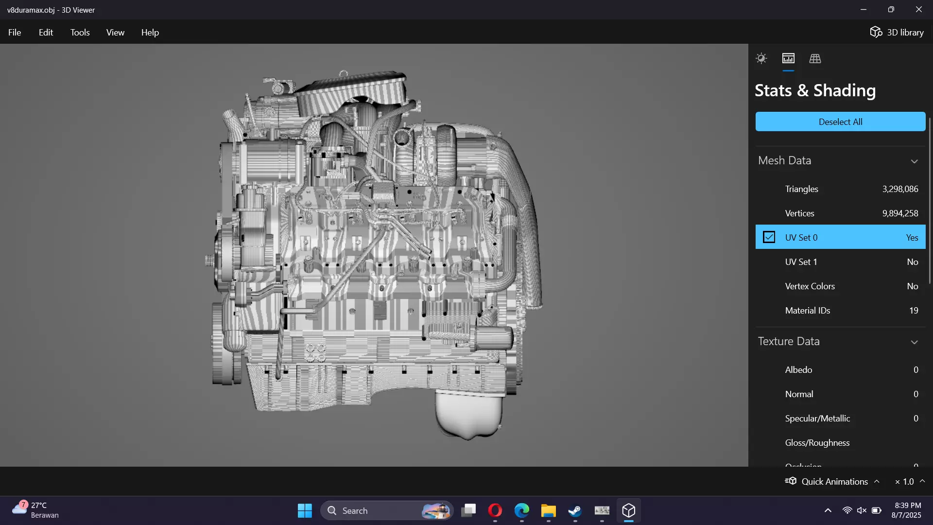 Duramax Diesel Turbo V8 Engine 3D model_17