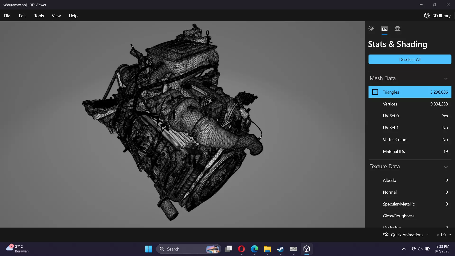 Duramax Diesel Turbo V8 Engine 3D model_16