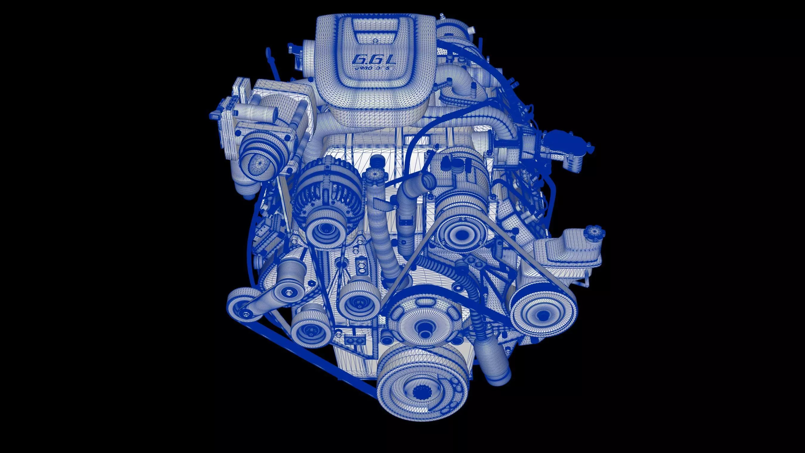 Duramax Diesel Turbo V8 Engine 3D model_11
