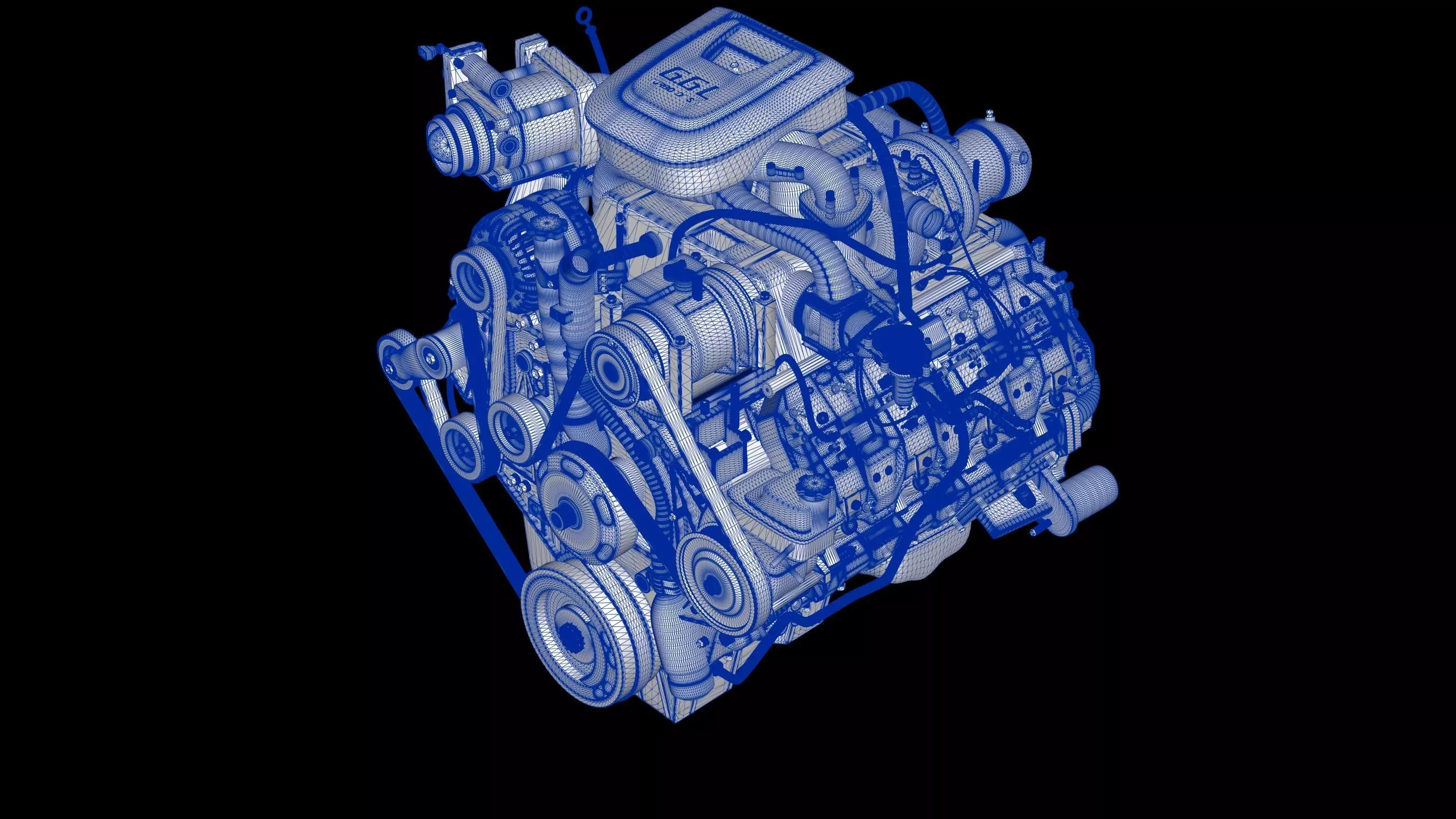 Duramax Diesel Turbo V8 Engine 3D model_10