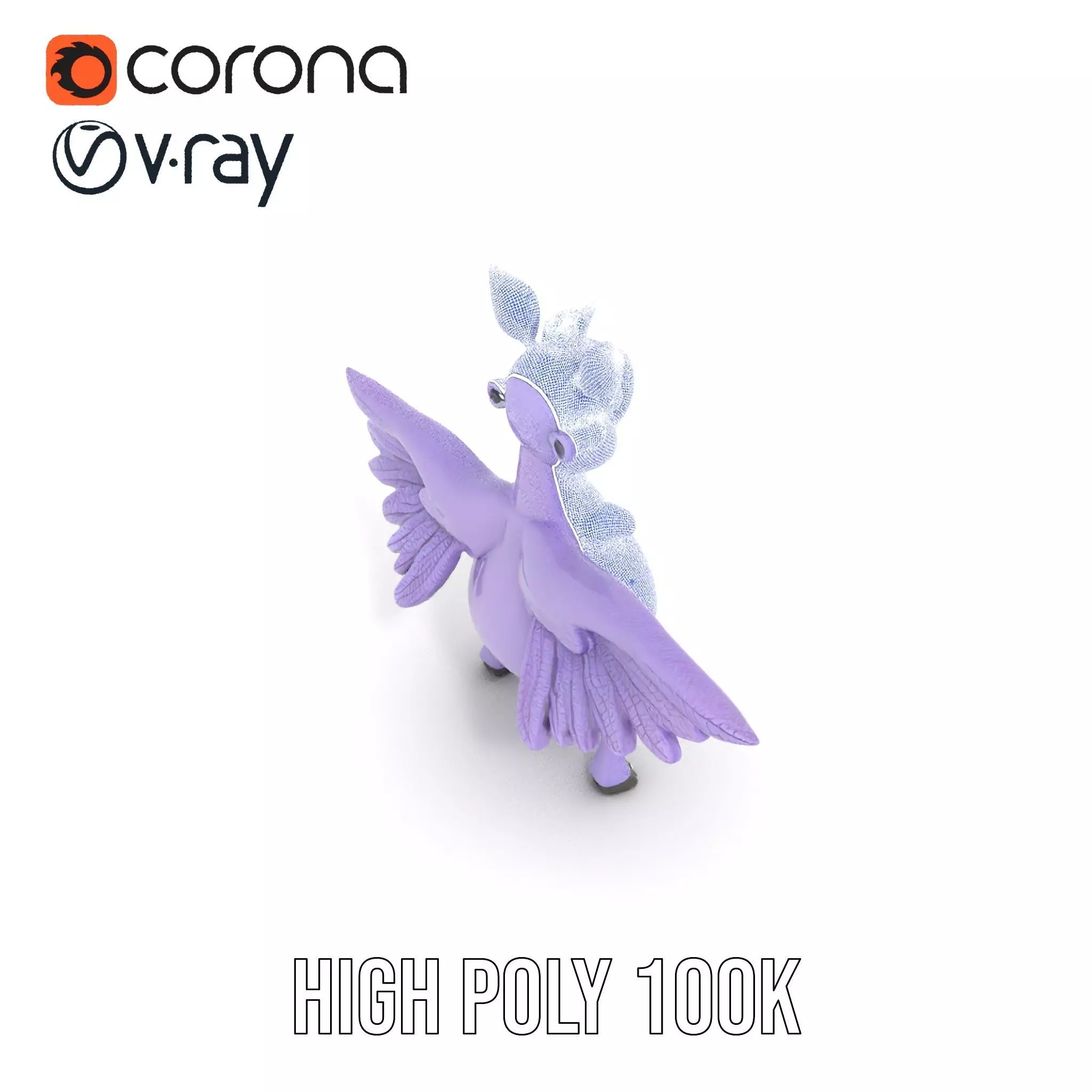Purple Winged Rhino model pack Low-poly 3D model_34