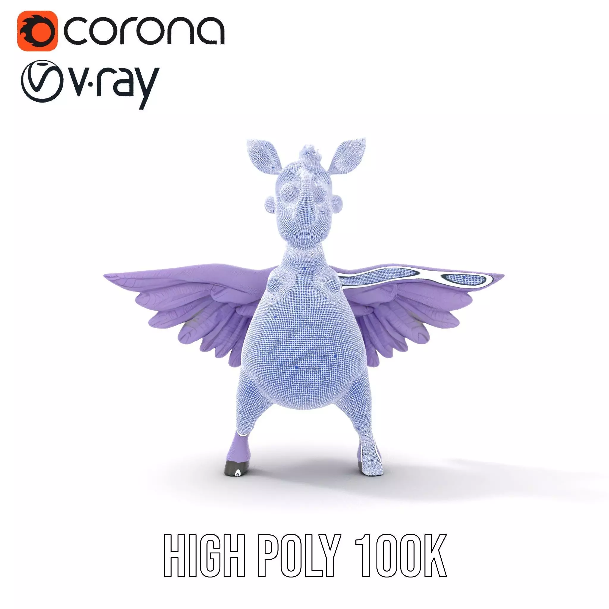 Purple Winged Rhino model pack Low-poly 3D model_32