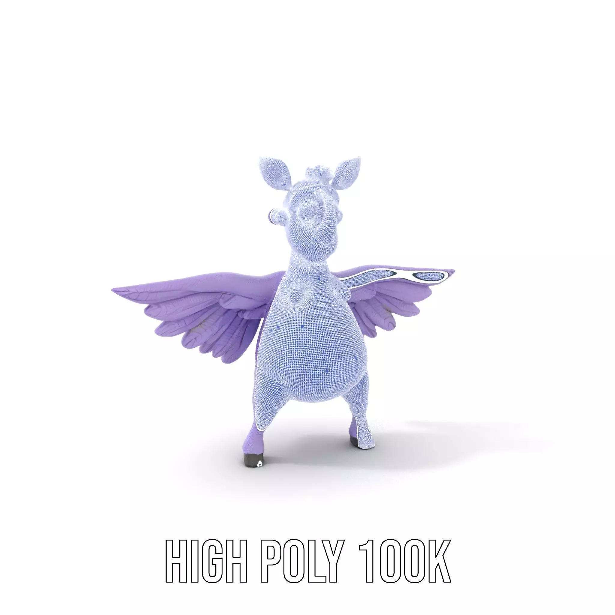 Purple Winged Rhino model pack Low-poly 3D model_4