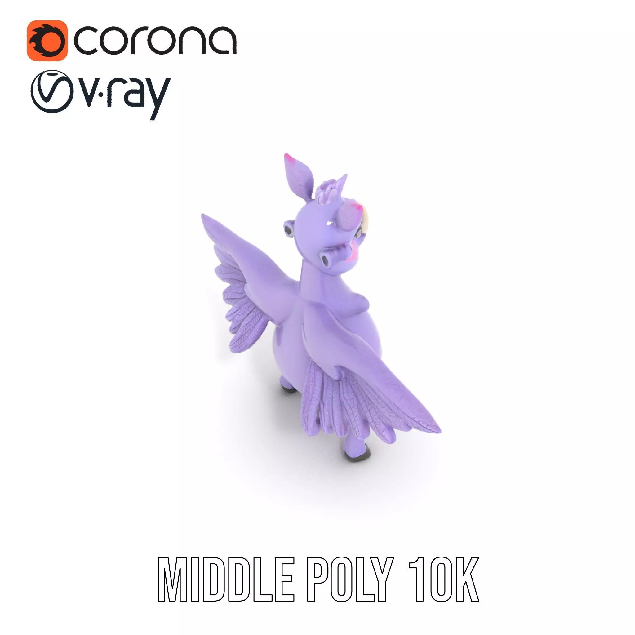 Purple Winged Rhino model pack Low-poly 3D model_13