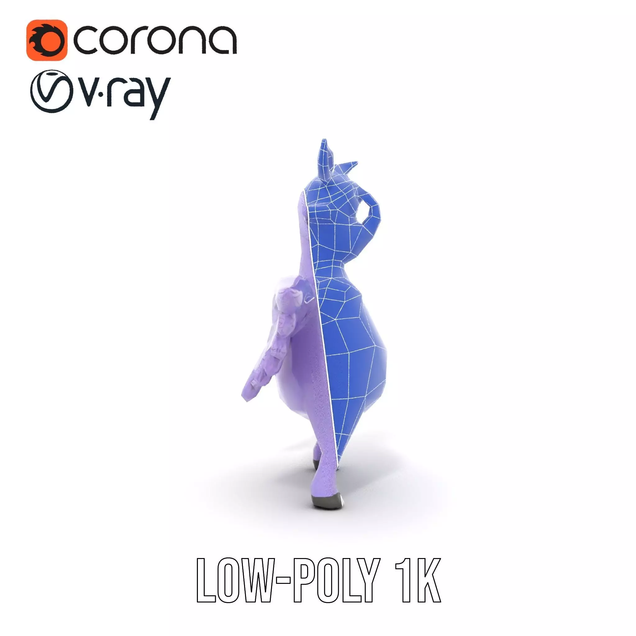 Purple Winged Rhino model pack Low-poly 3D model_14