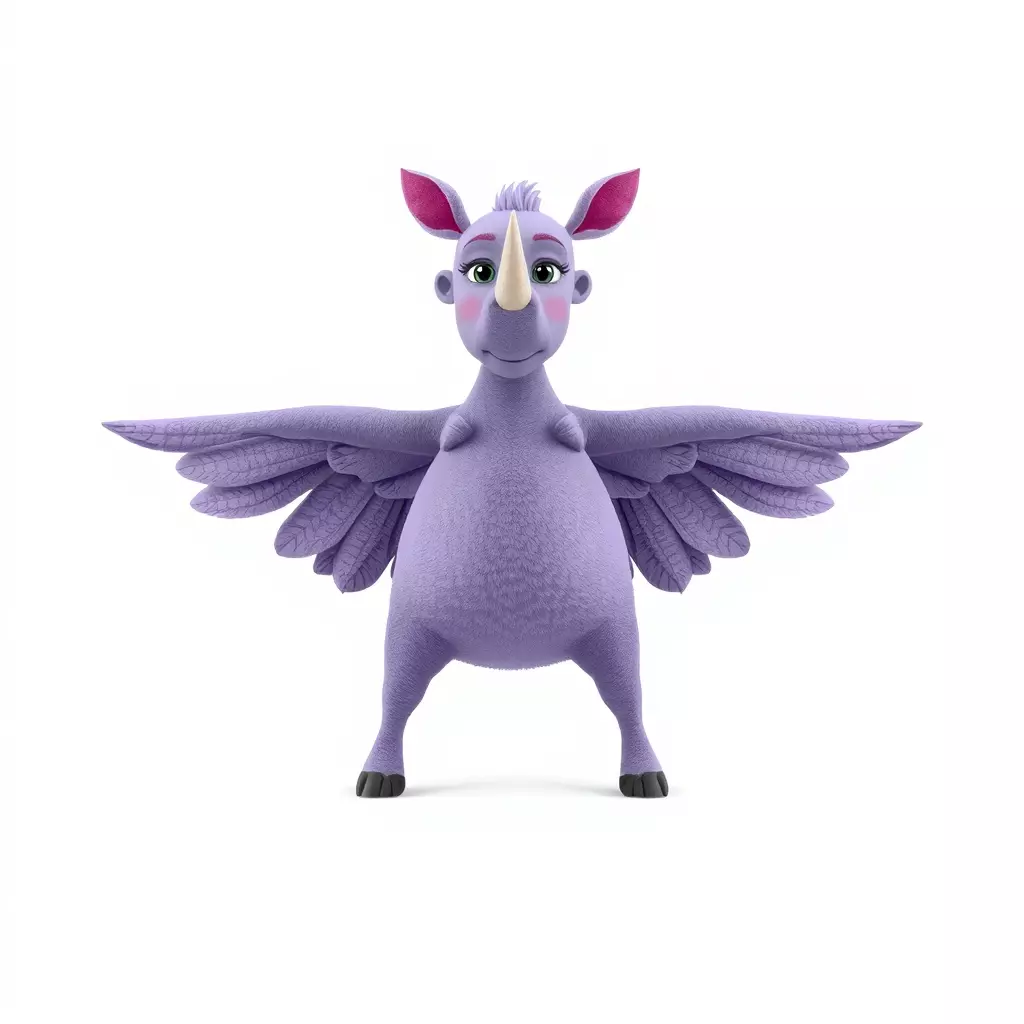 Purple Winged Rhino model pack Low-poly 3D model_2