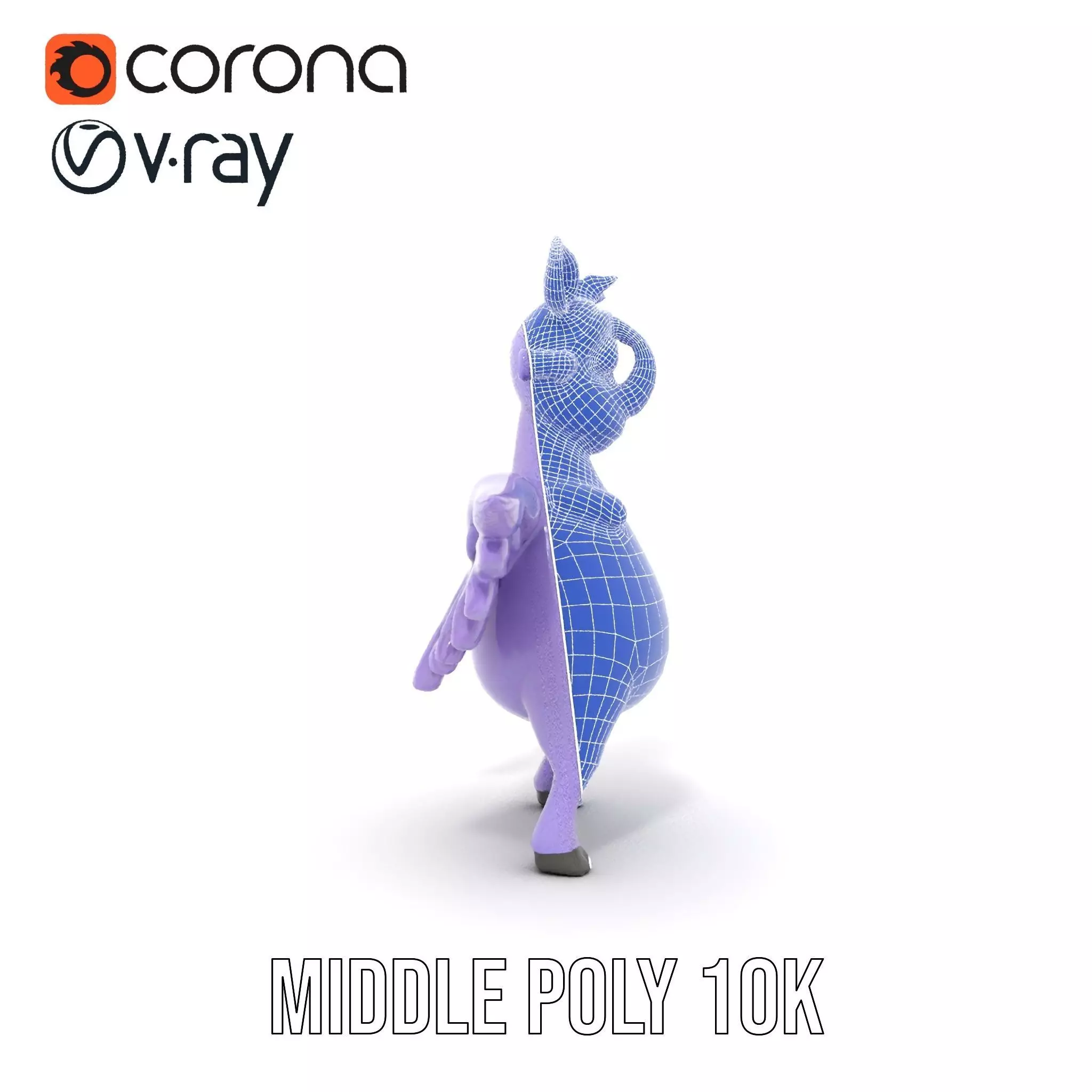 Purple Winged Rhino model pack Low-poly 3D model_24