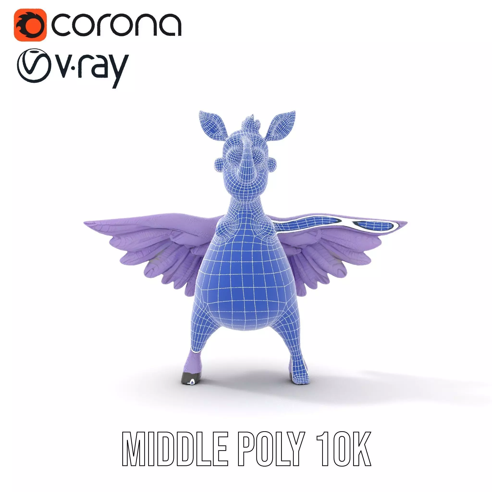 Purple Winged Rhino model pack Low-poly 3D model_27