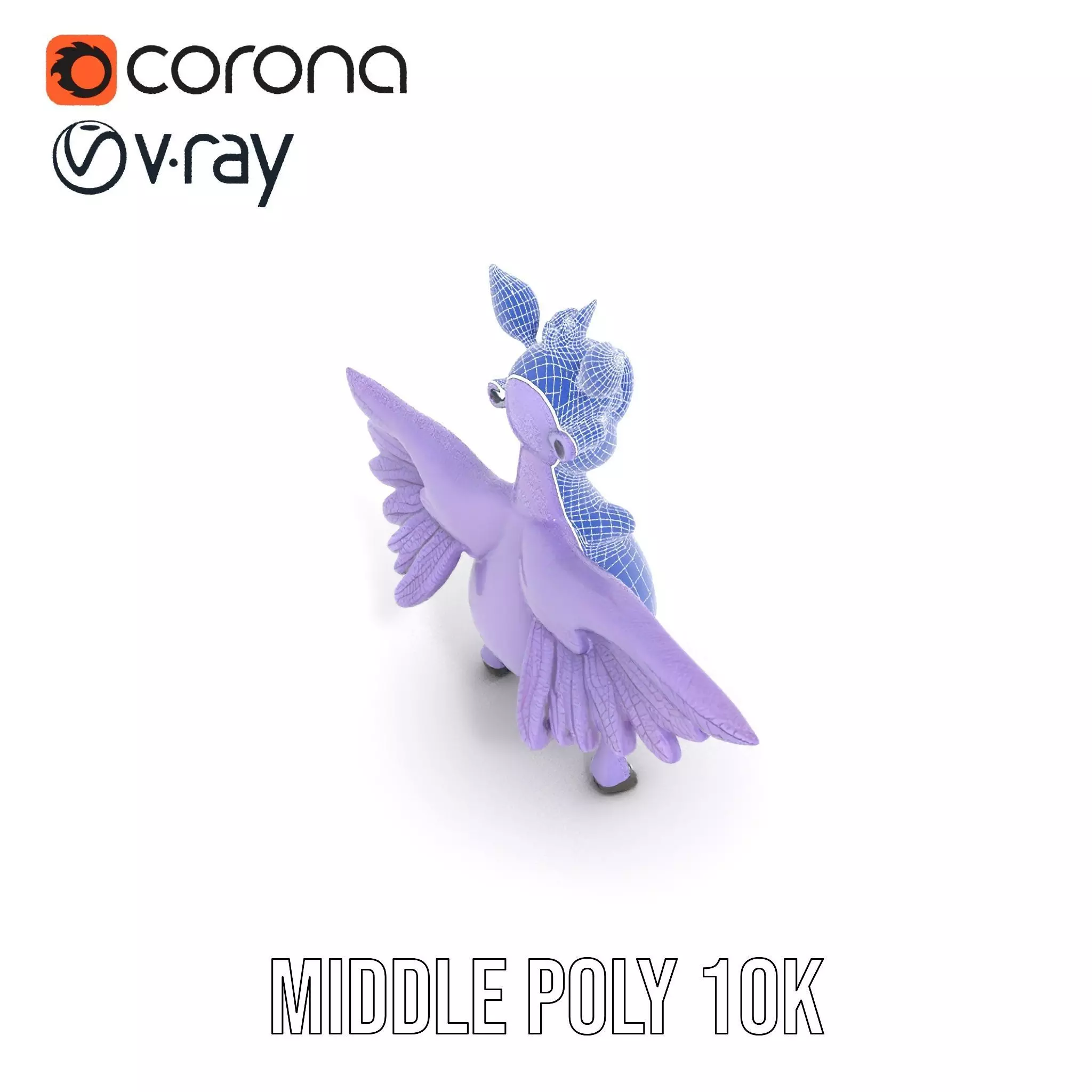 Purple Winged Rhino model pack Low-poly 3D model_29