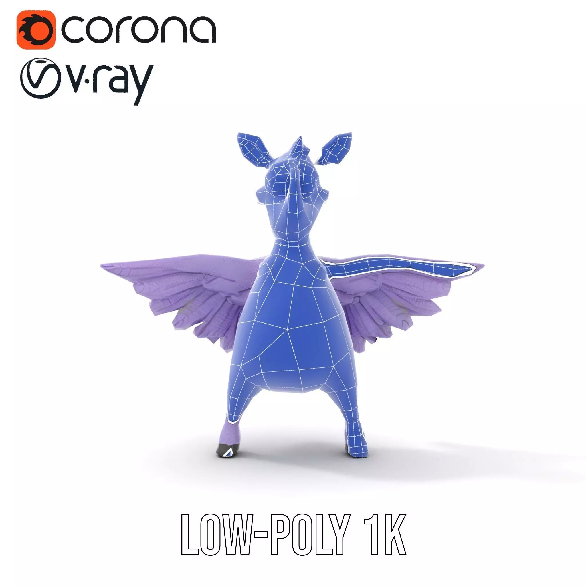 Purple Winged Rhino model pack Low-poly 3D model_28