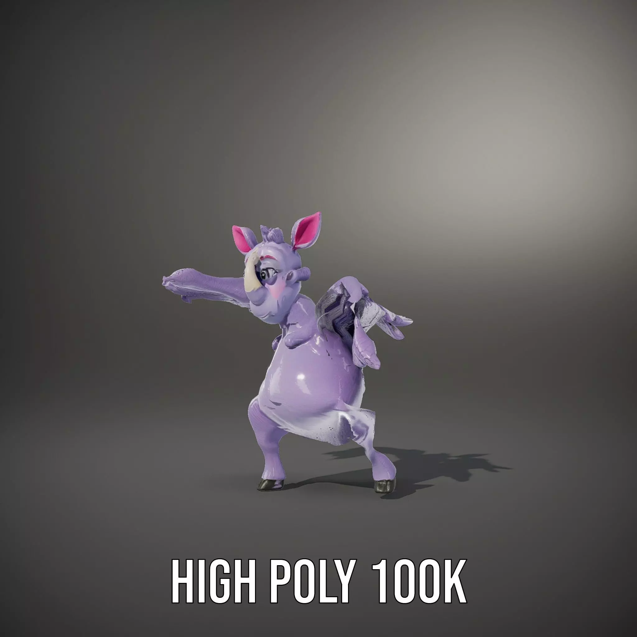 Purple Winged Rhino model pack Low-poly 3D model_10