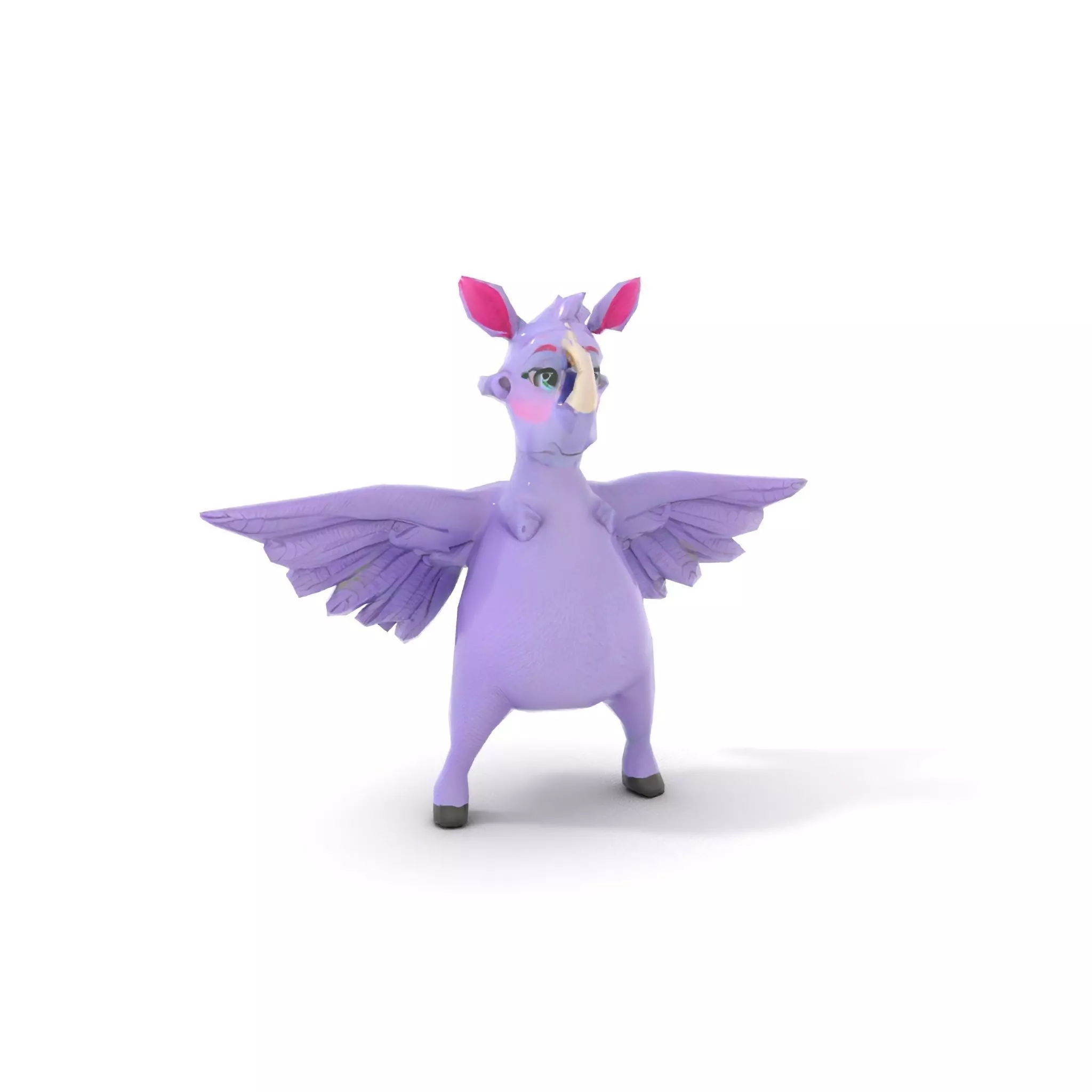 Purple Winged Rhino model pack Low-poly 3D model_17