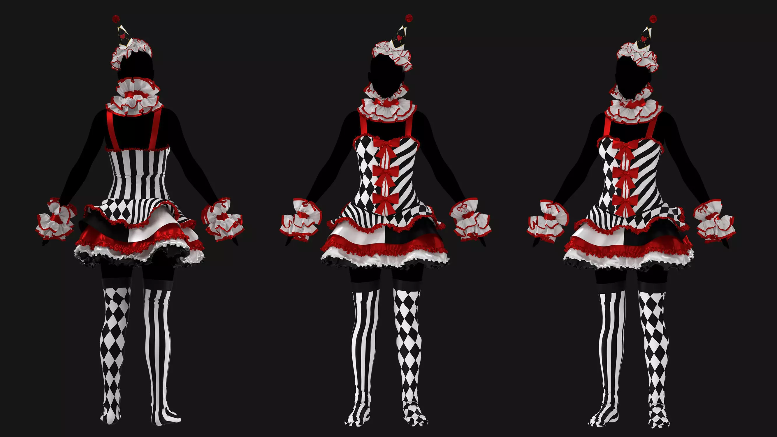 3 Female Clown Outfit-M 3D model_6