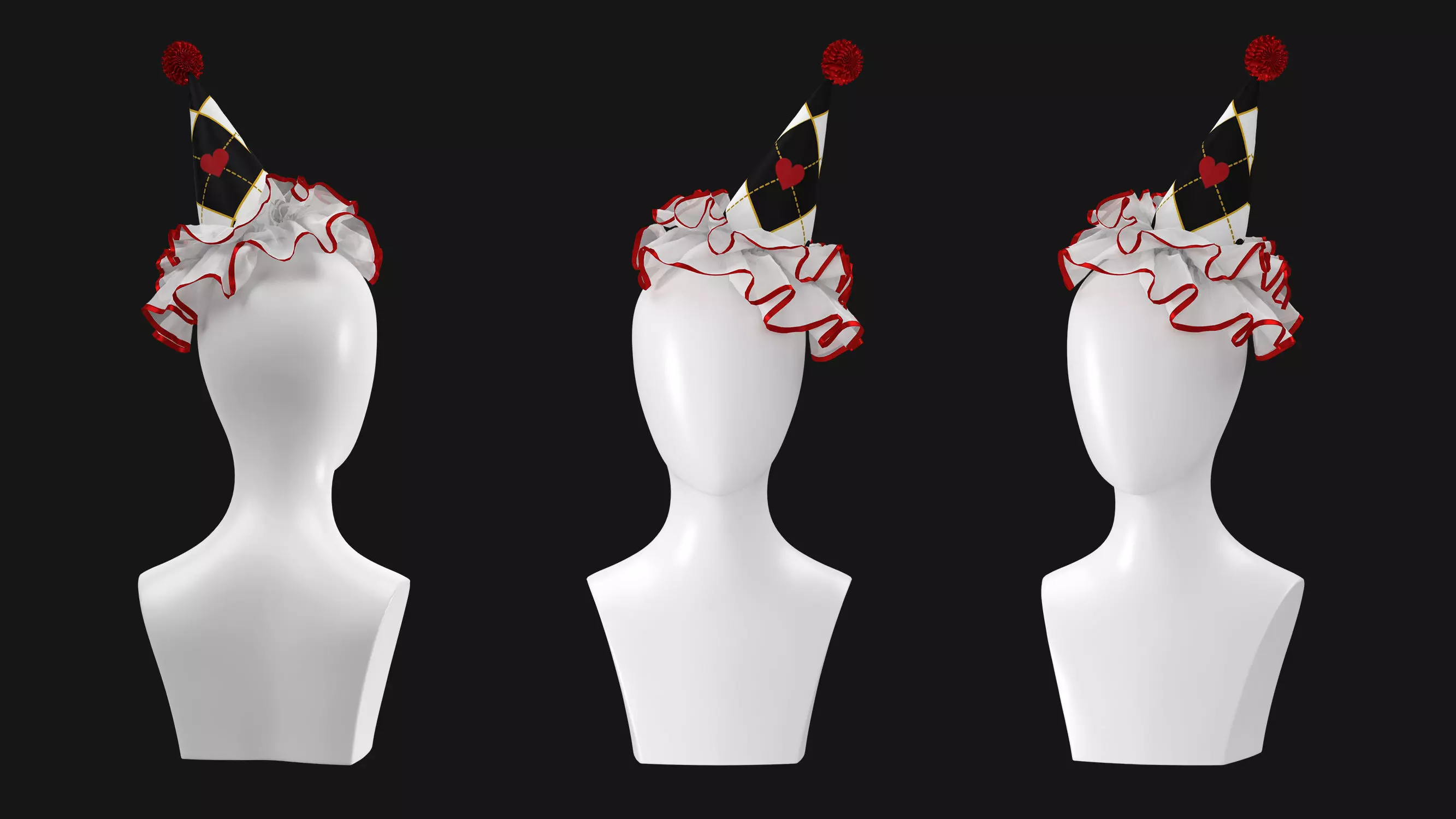 3 Female Clown Outfit-M 3D model_7