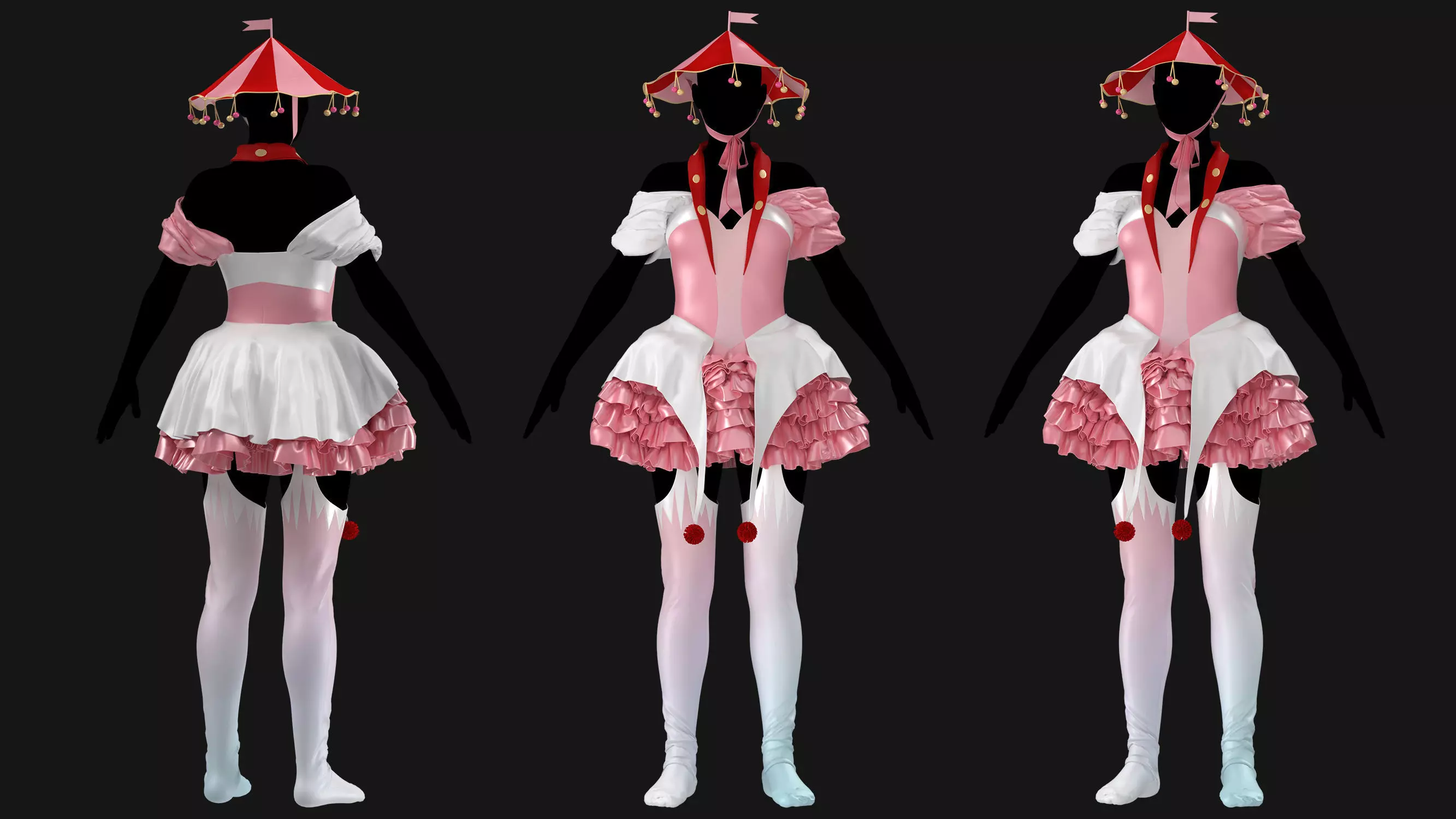 3 Female Clown Outfit-M 3D model_11