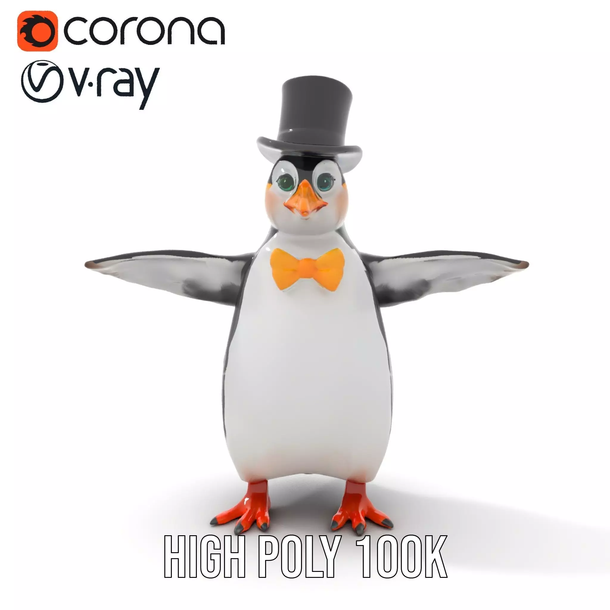 Charming Penguin model pack Low-poly 3D model_32