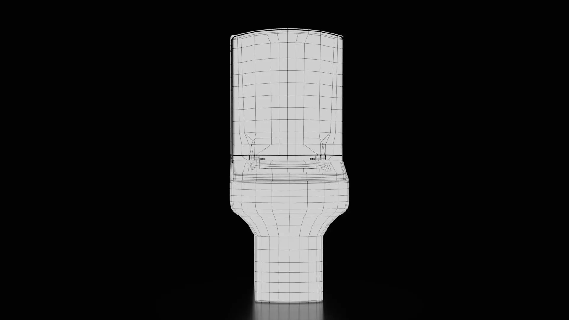 Modern Ceramic Toilet With Toilet Paper Holder Low-poly 3D model_9