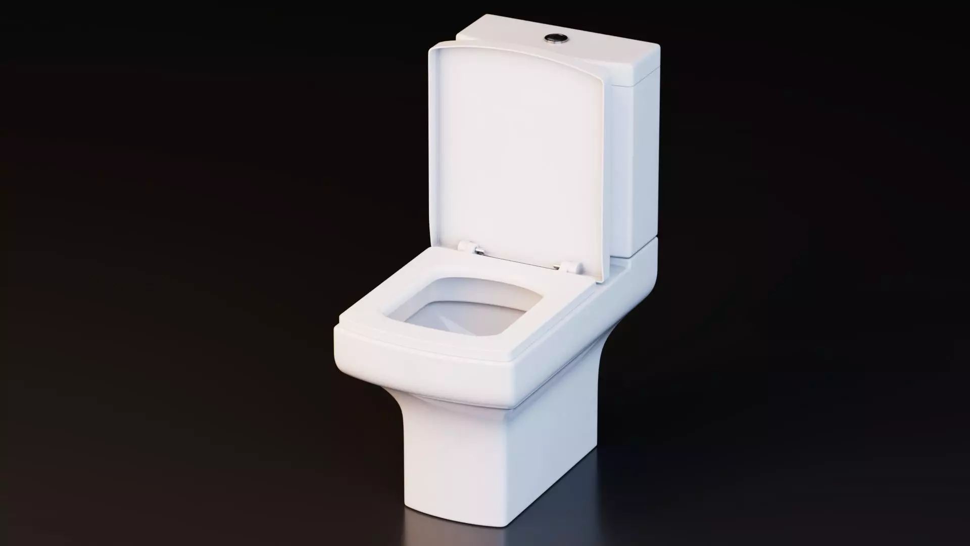 Modern Ceramic Toilet With Toilet Paper Holder Low-poly 3D model_3