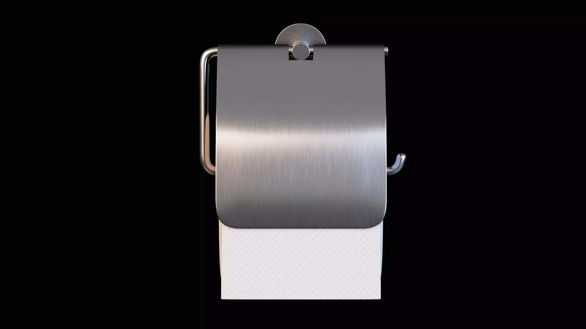 Modern Ceramic Toilet With Toilet Paper Holder Low-poly 3D model_8