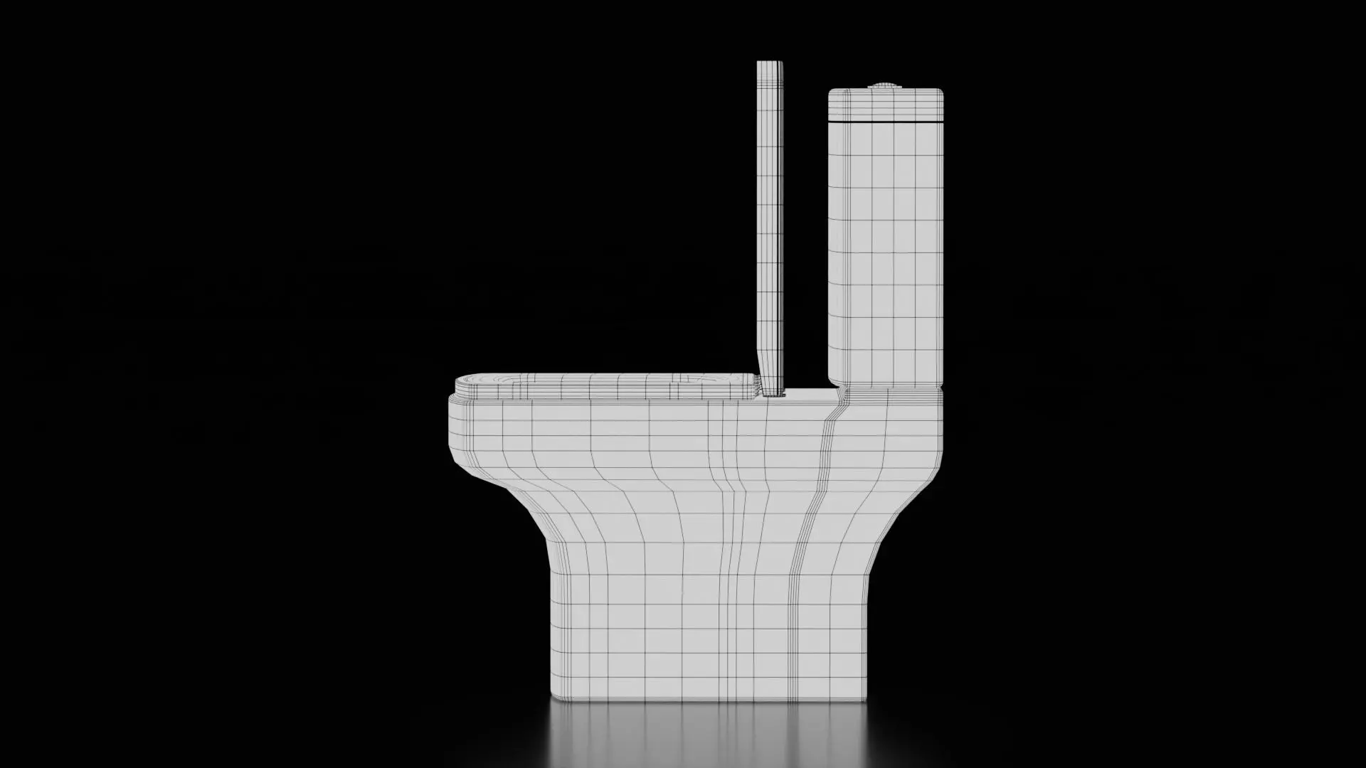 Modern Ceramic Toilet With Toilet Paper Holder Low-poly 3D model_10