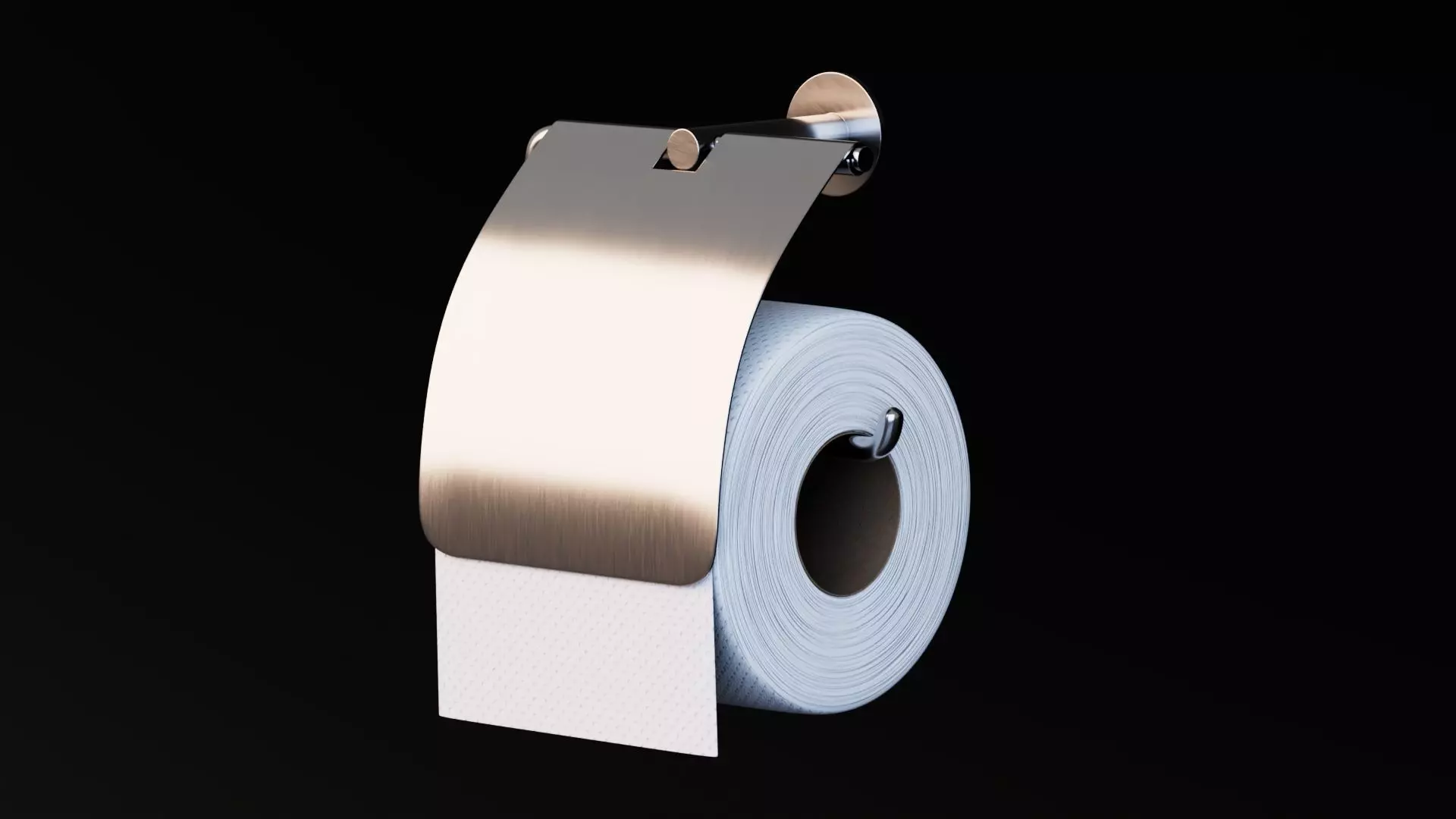 Modern Ceramic Toilet With Toilet Paper Holder Low-poly 3D model_6