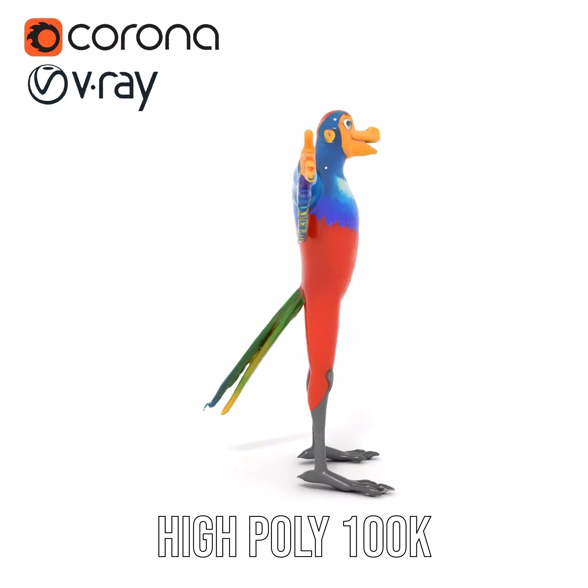 Vibrant Parrot Character model pack Low-poly 3D model_28