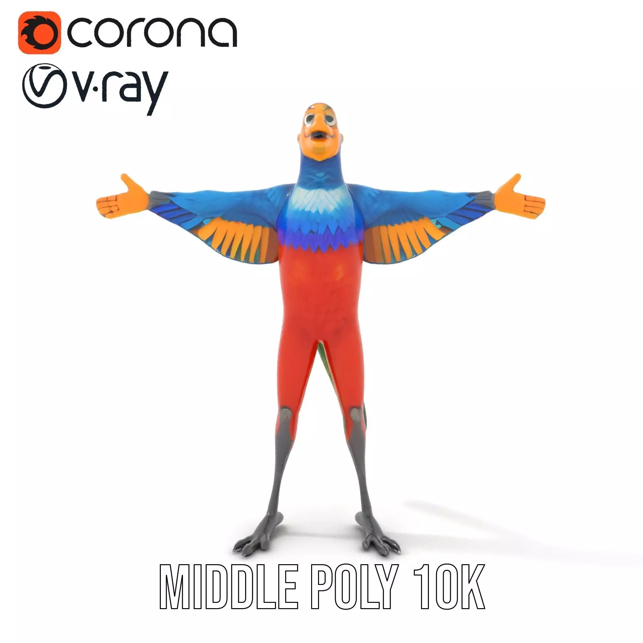 Vibrant Parrot Character model pack Low-poly 3D model_21